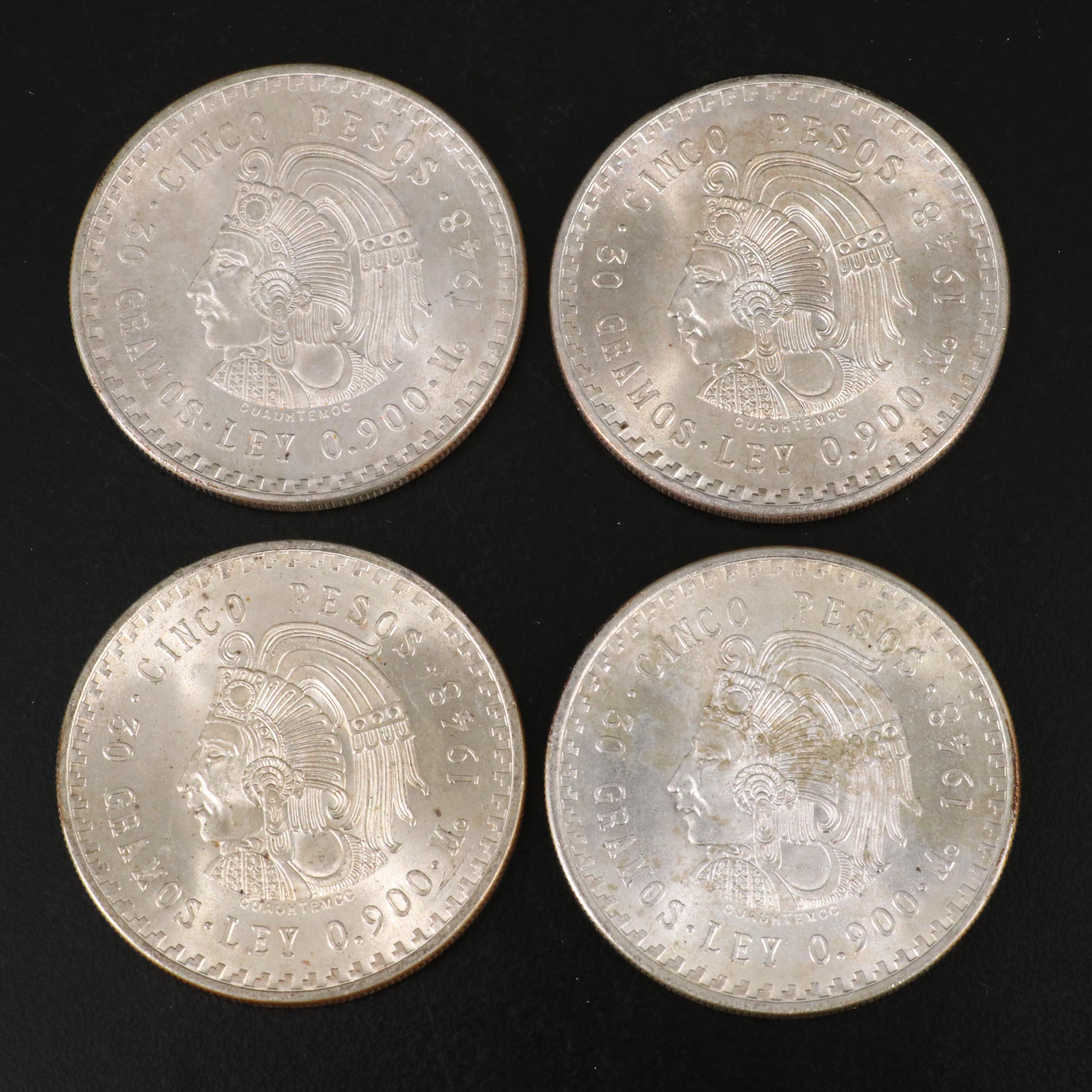 Group of Twenty 1948 Mexican Cinco Pesos Silver Coins