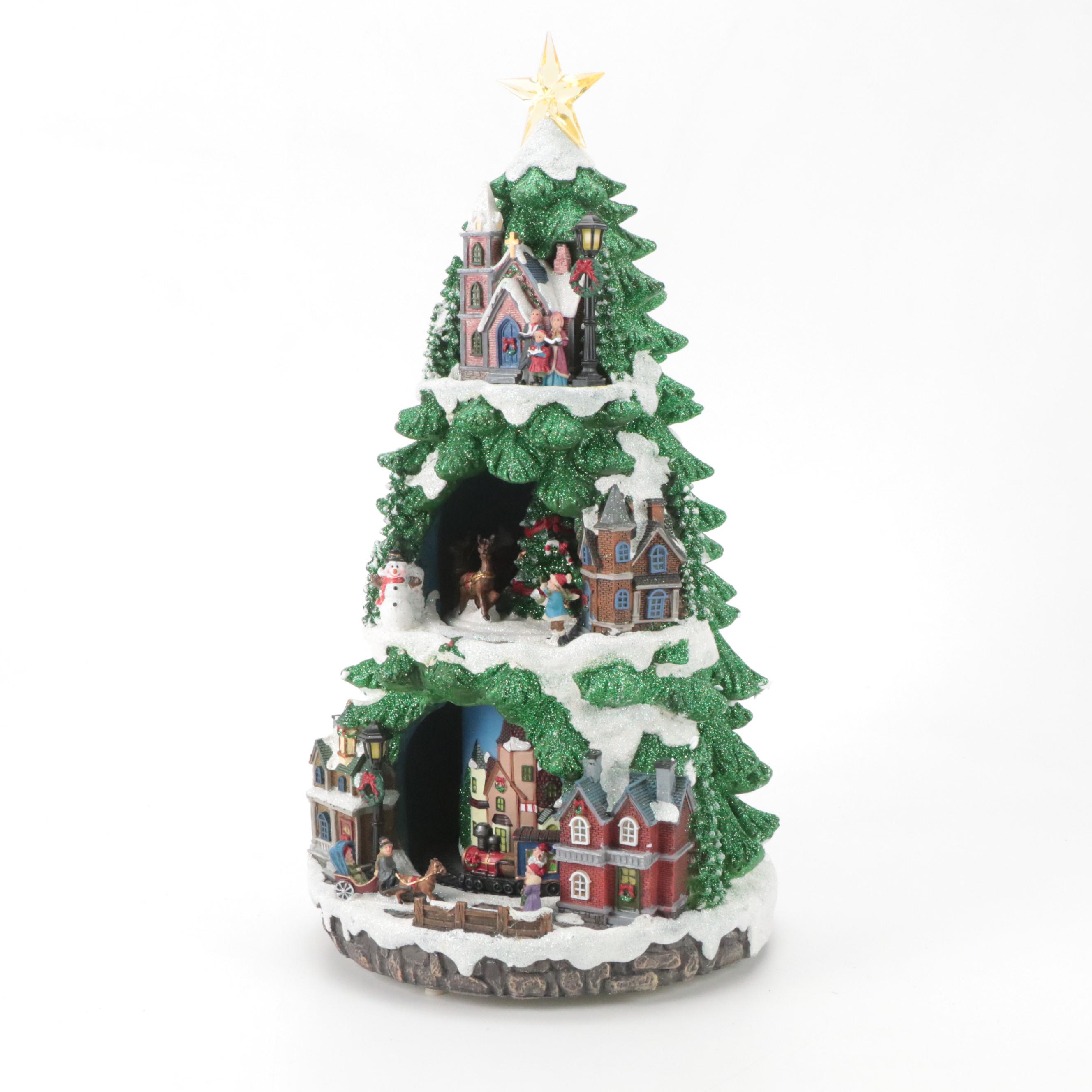 Costco Christmas LED Animated Tree Music Box