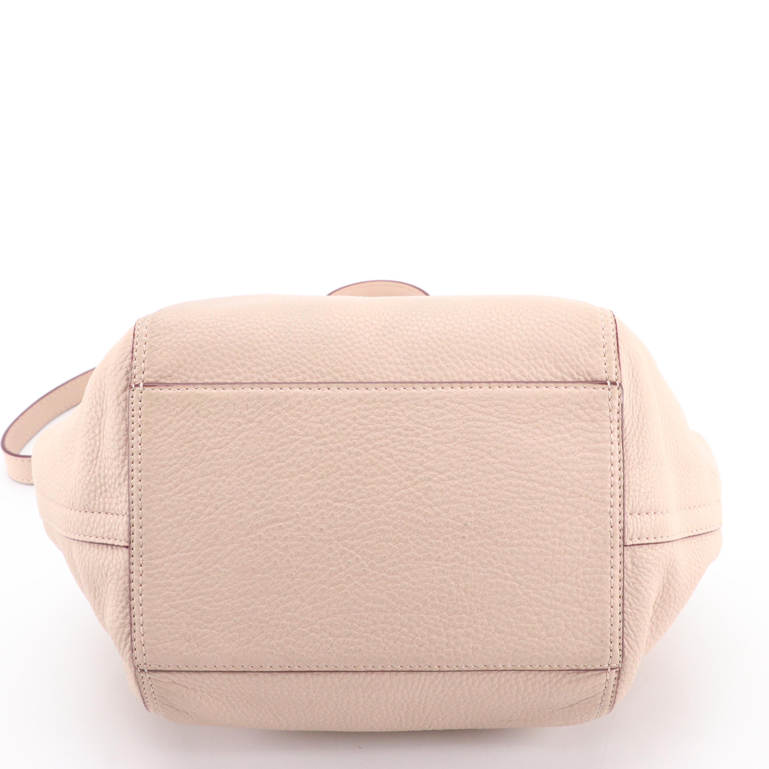 Tory Burch Half Moon Two-Way Bag in Blush Grained Leather
