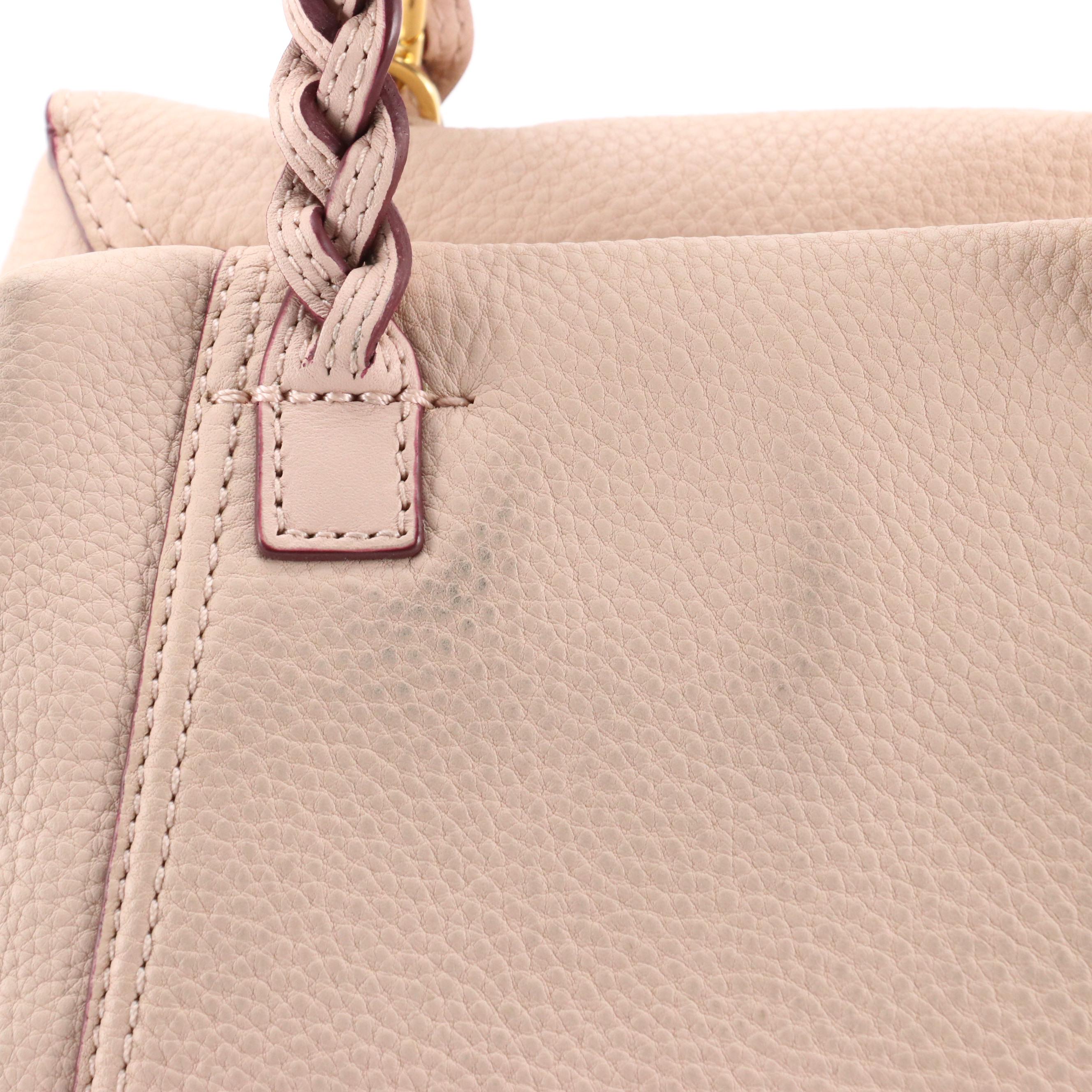 Tory Burch Half Moon Two-Way Bag in Blush Grained Leather
