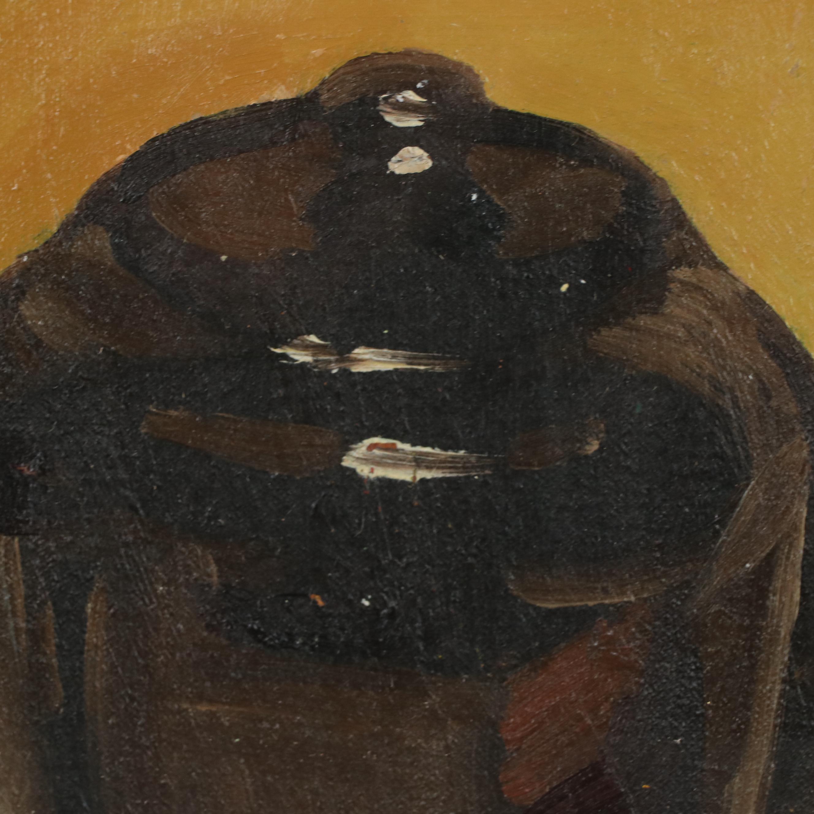 Still Life Oil Painting of a Teapot and an Orange, 1943