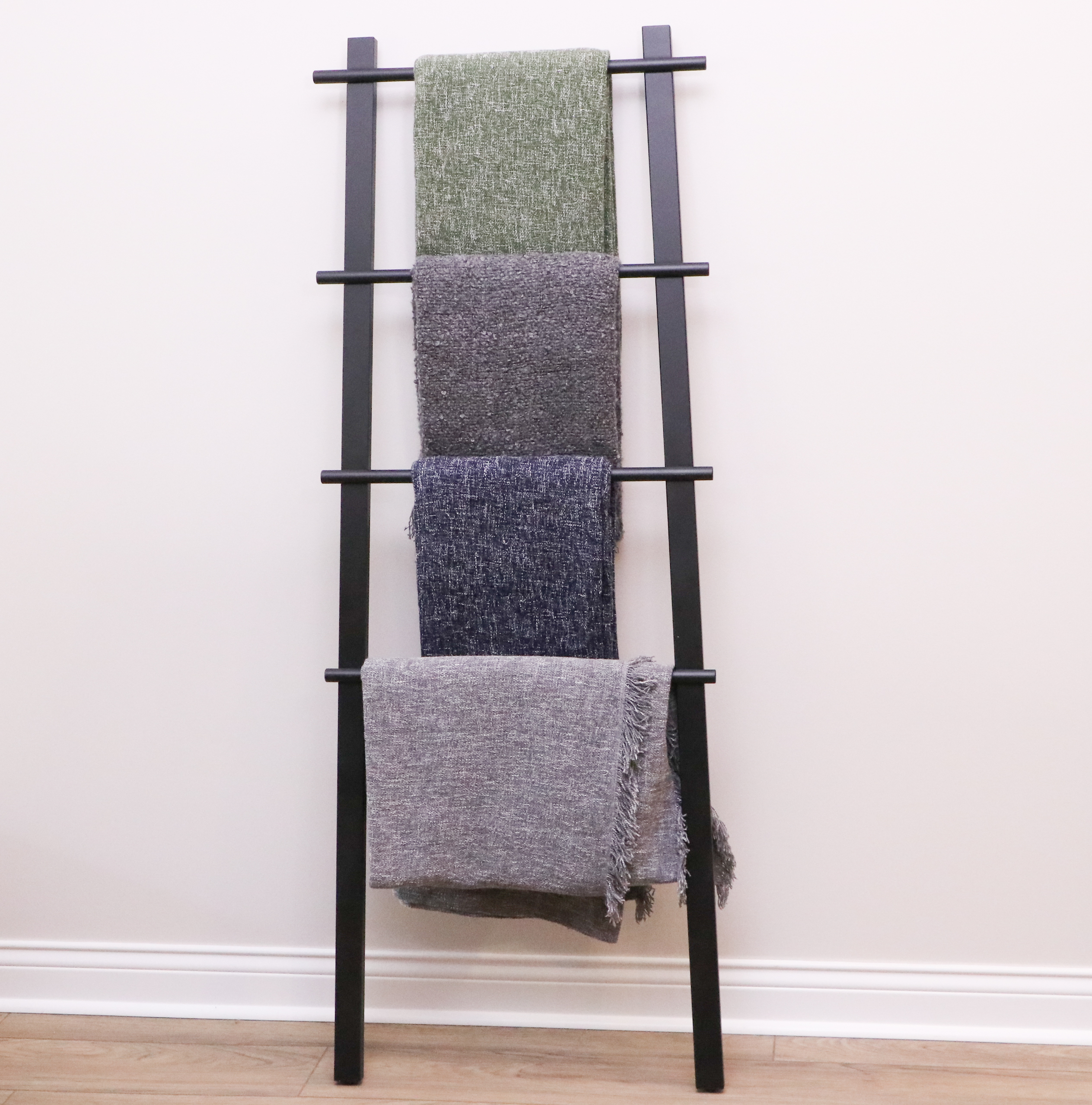 Quilt Rack with IKEA Throw Blankets