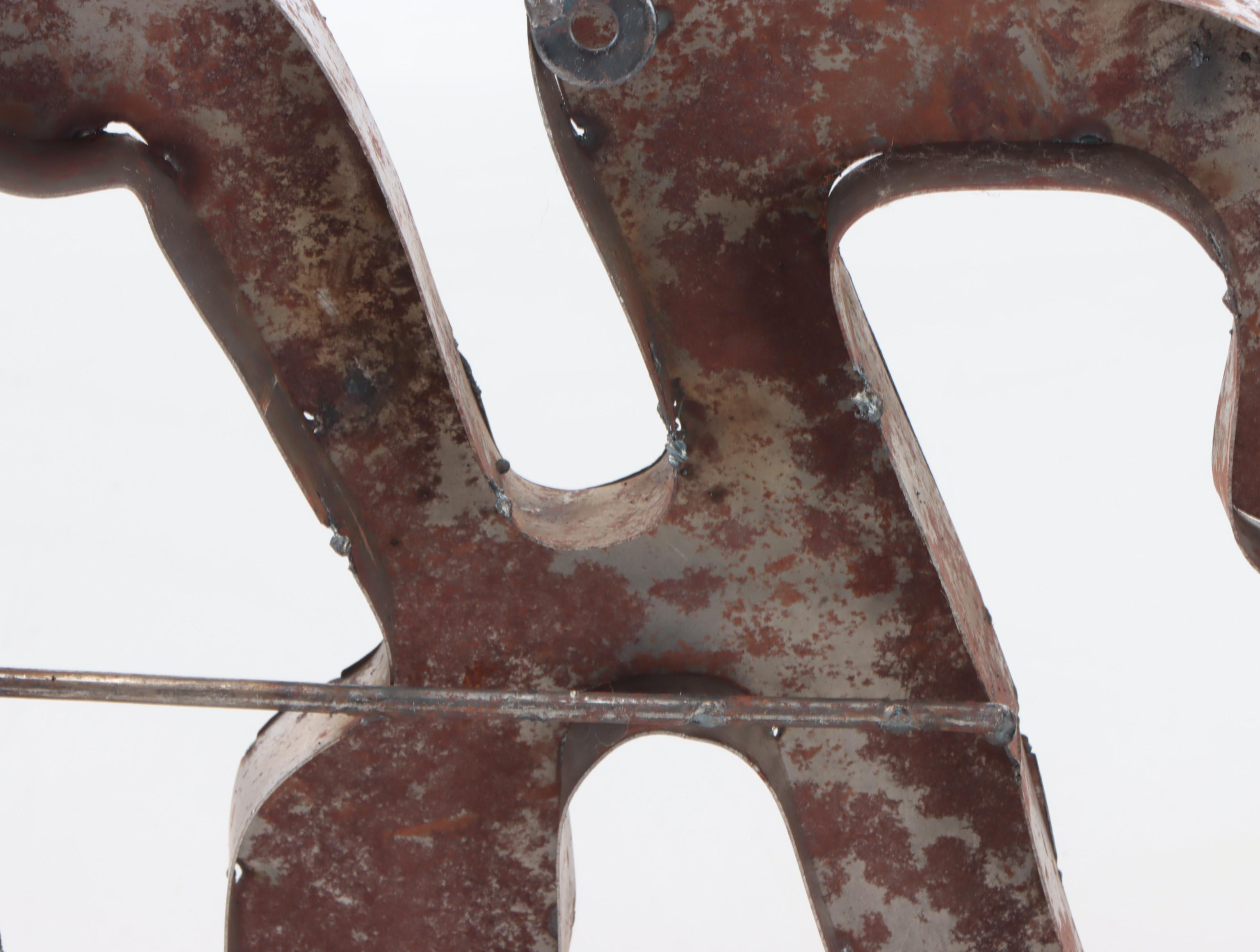 "Kentucky" Raised Script Metal Sign, Vintage