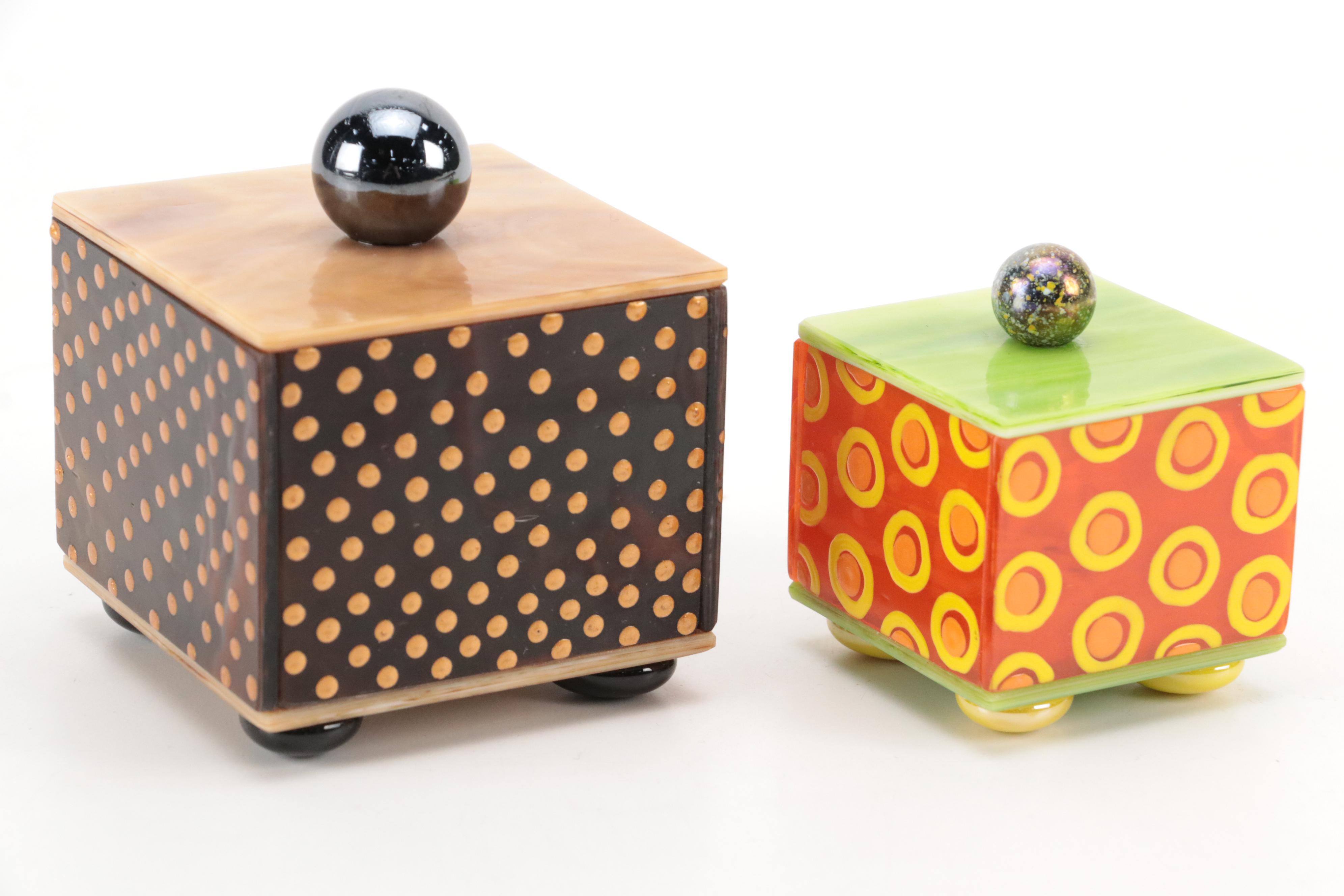 Mark Lewanski and Mary Simcox Hand-Crafted Glass Lidded Boxes, 2006