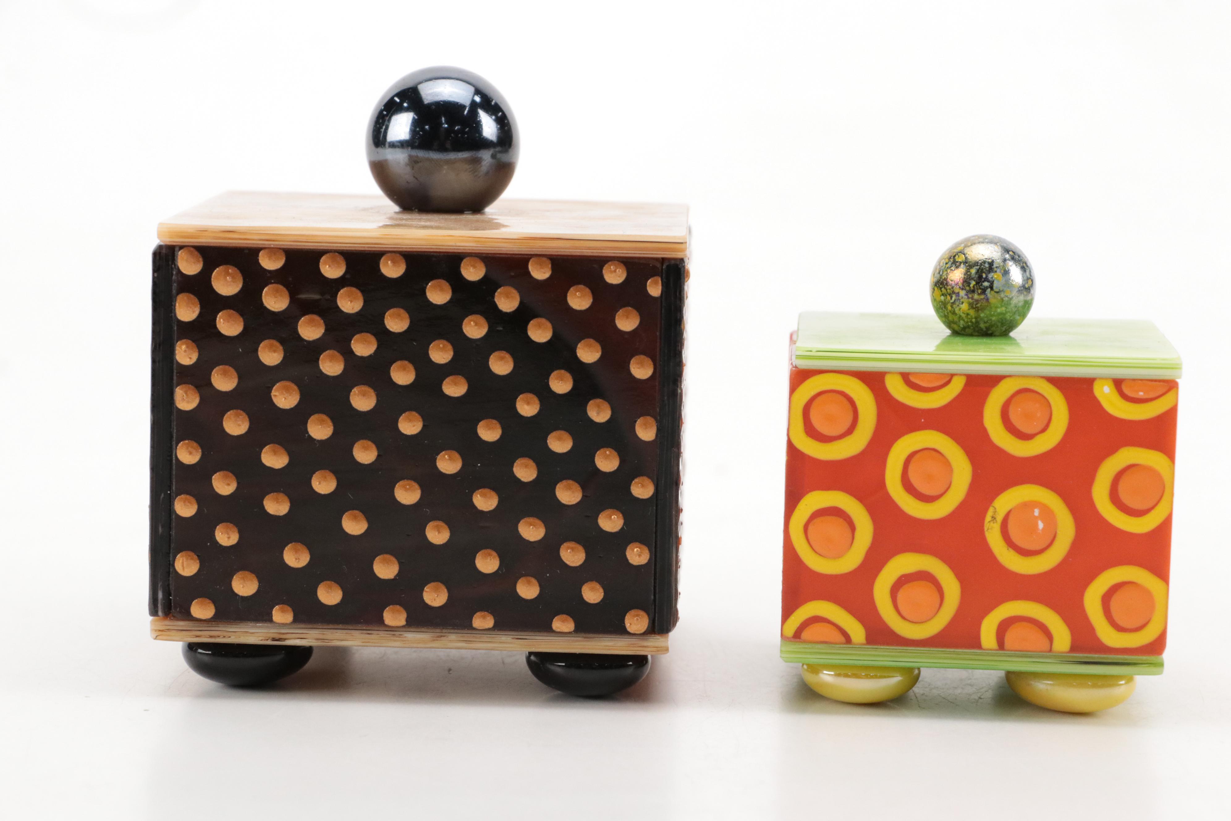 Mark Lewanski and Mary Simcox Hand-Crafted Glass Lidded Boxes, 2006