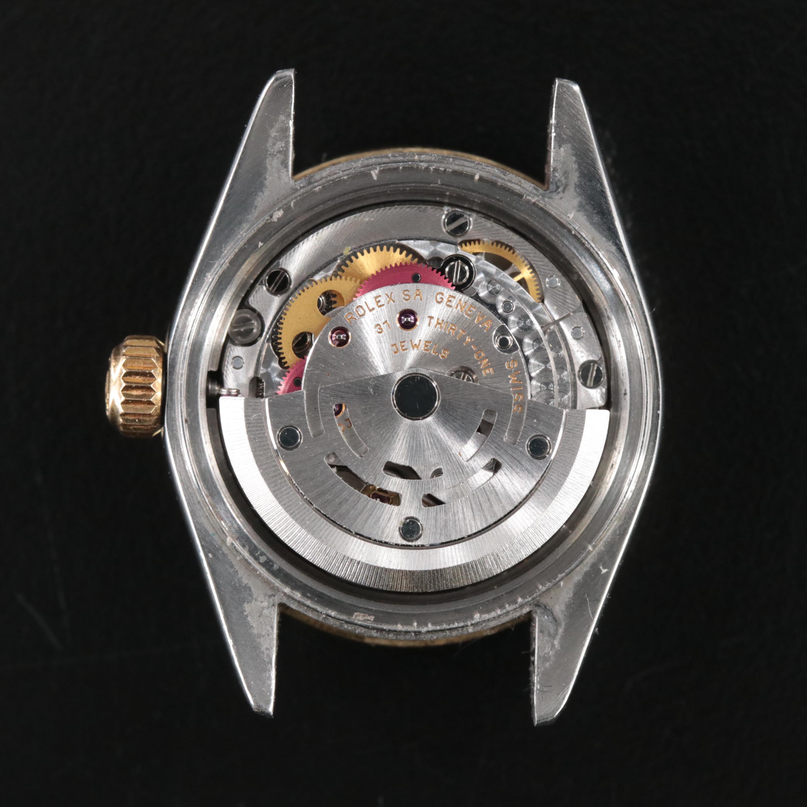 Rolex Datejust 18K Gold Steel Custom Diamond Bezel and Dial Automatic Watch