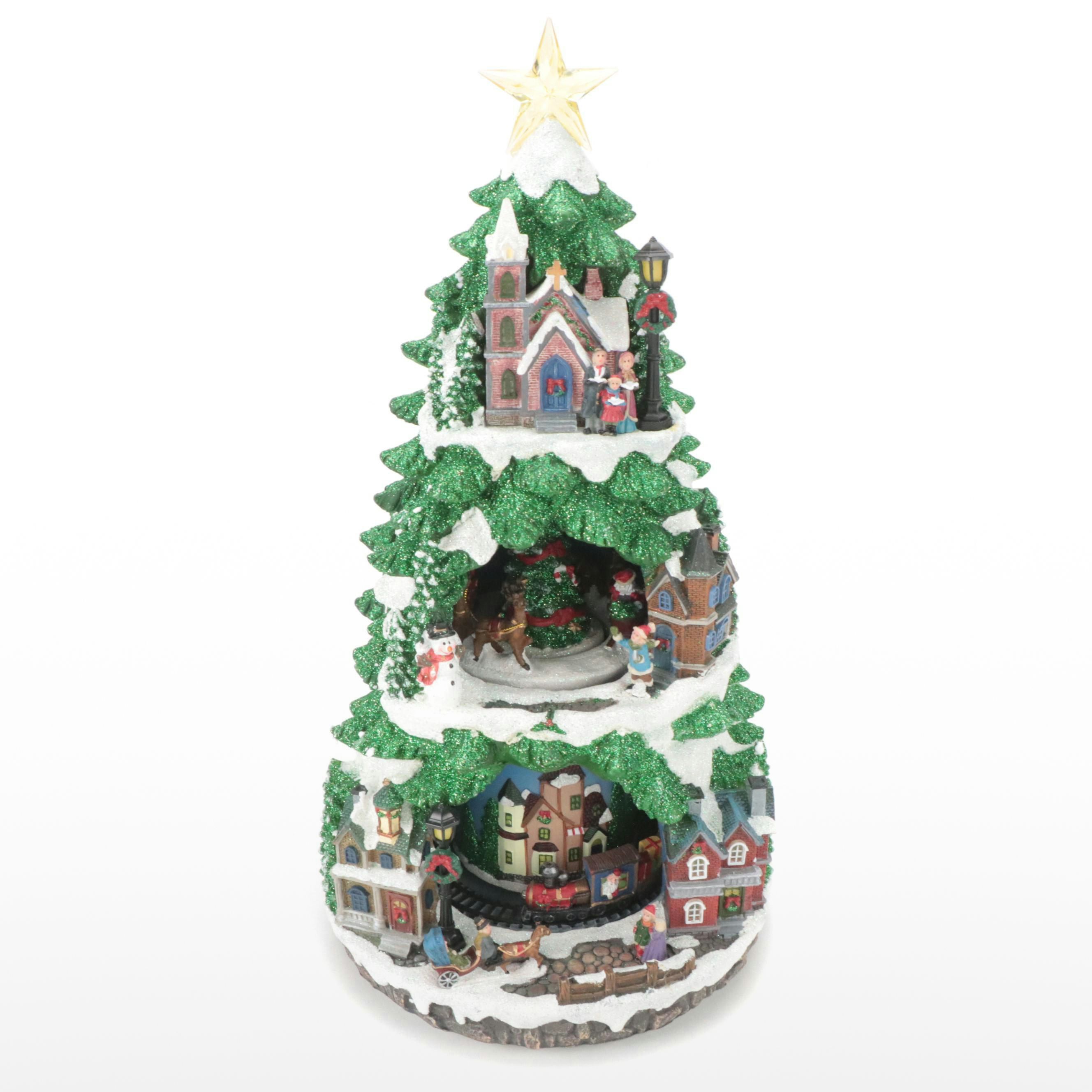Costco Christmas LED Animated Tree Music Box