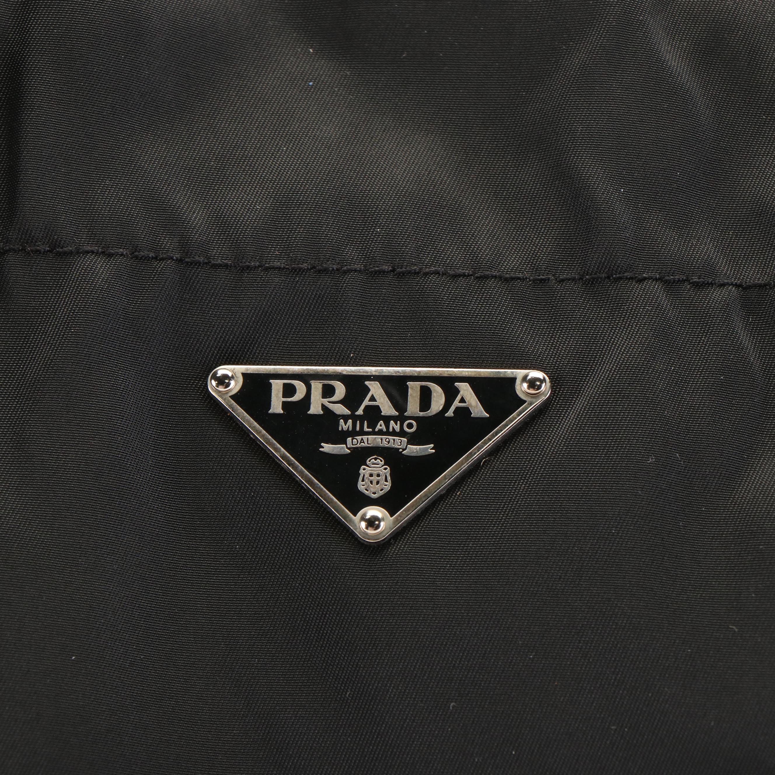 Prada Shoulder Tote Bag in Black Tessuto Nylon