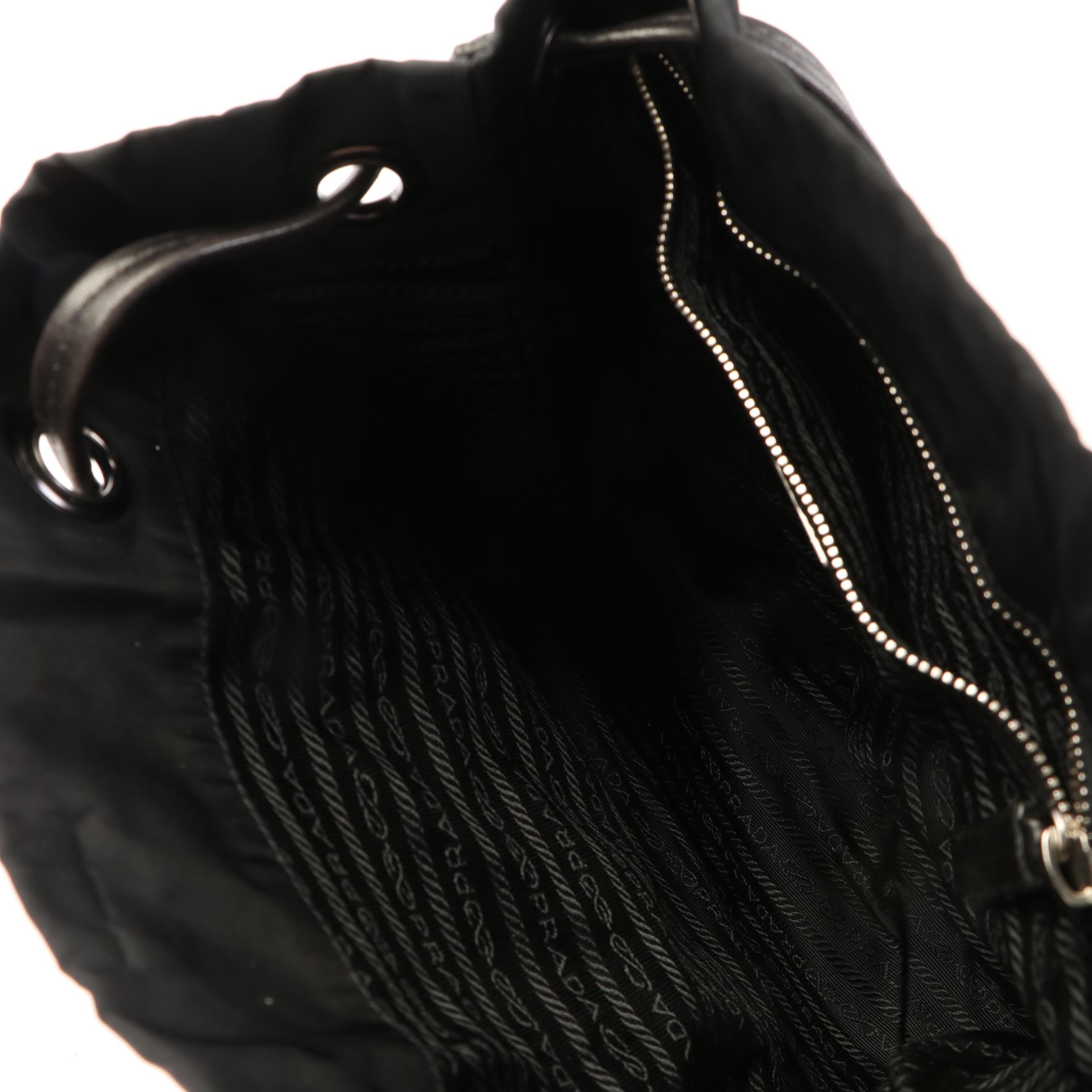 Prada Shoulder Tote Bag in Black Tessuto Nylon