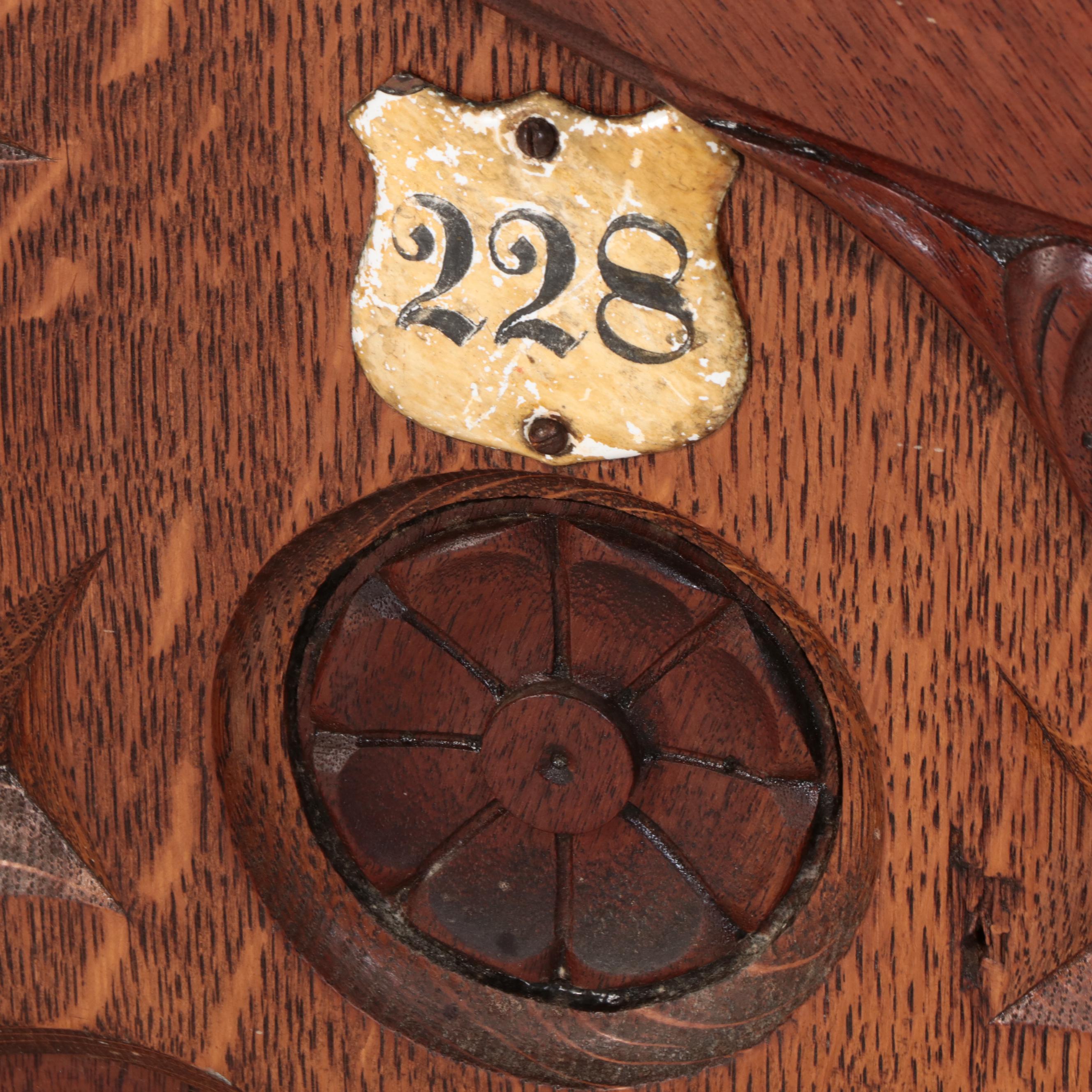 Gothic Revival Carved and Quartersawn Oak Church Pew, Early 20th Century