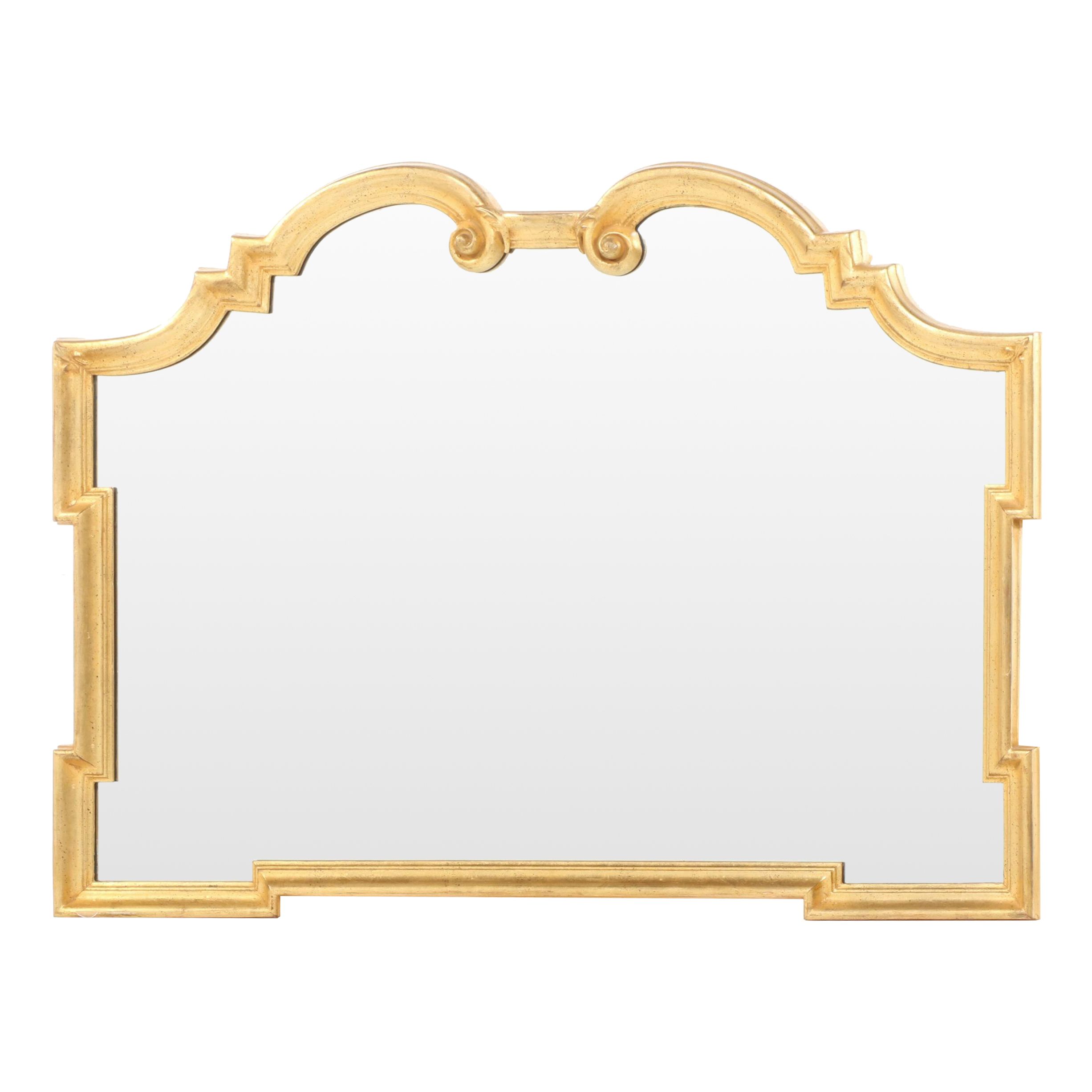 La Barge Italian Made Giltwood Scrolling Wall Mount Mirror