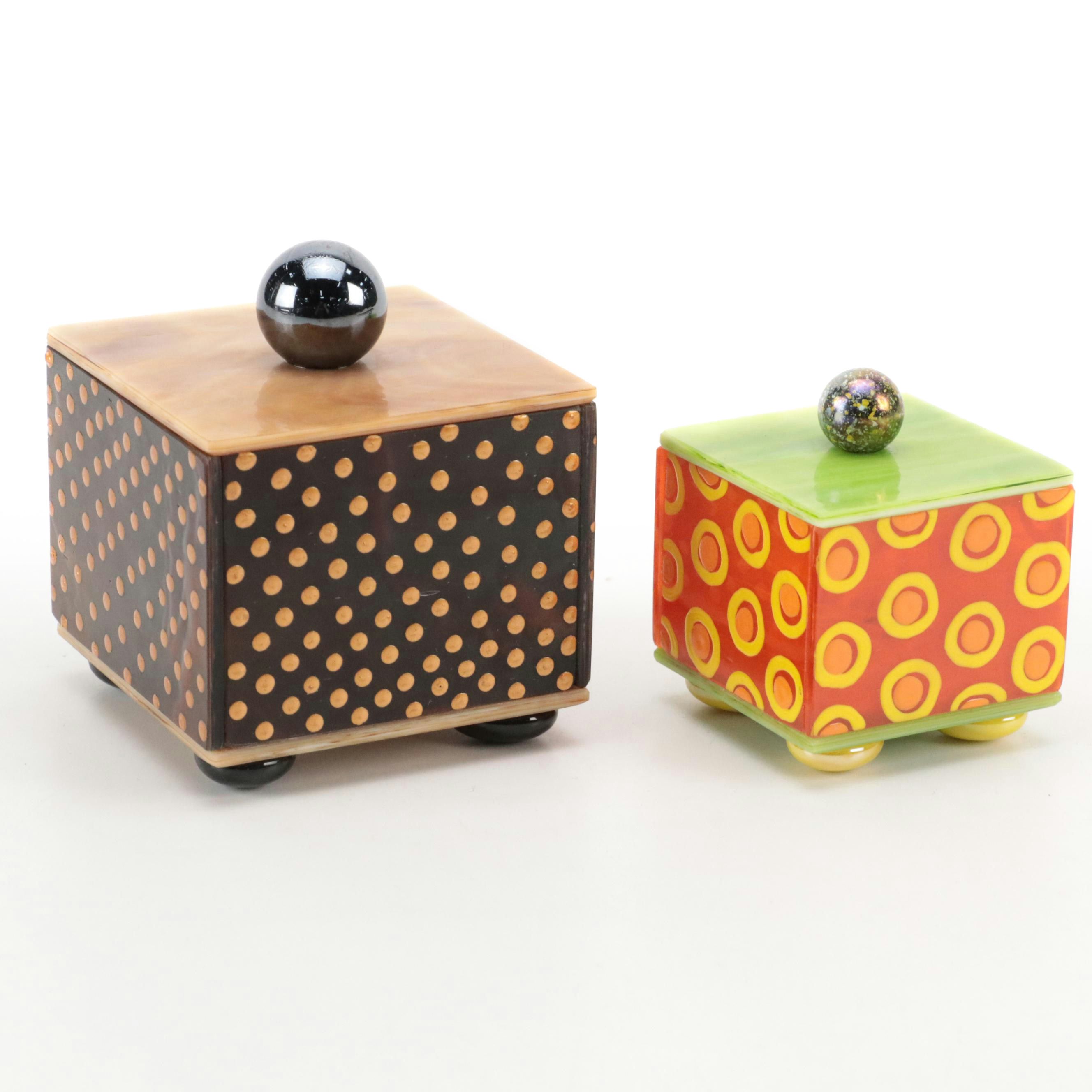 Mark Lewanski and Mary Simcox Hand-Crafted Glass Lidded Boxes, 2006