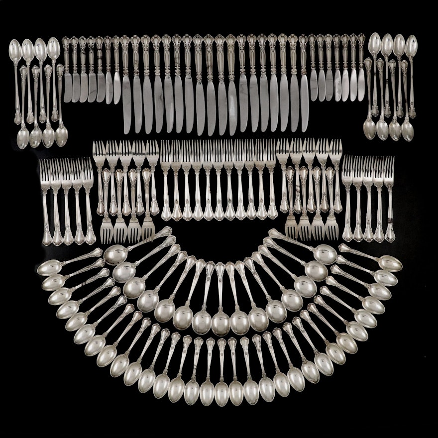 Gorham "Chantilly" Sterling Silver Flatware, Mid to Late 20th Century