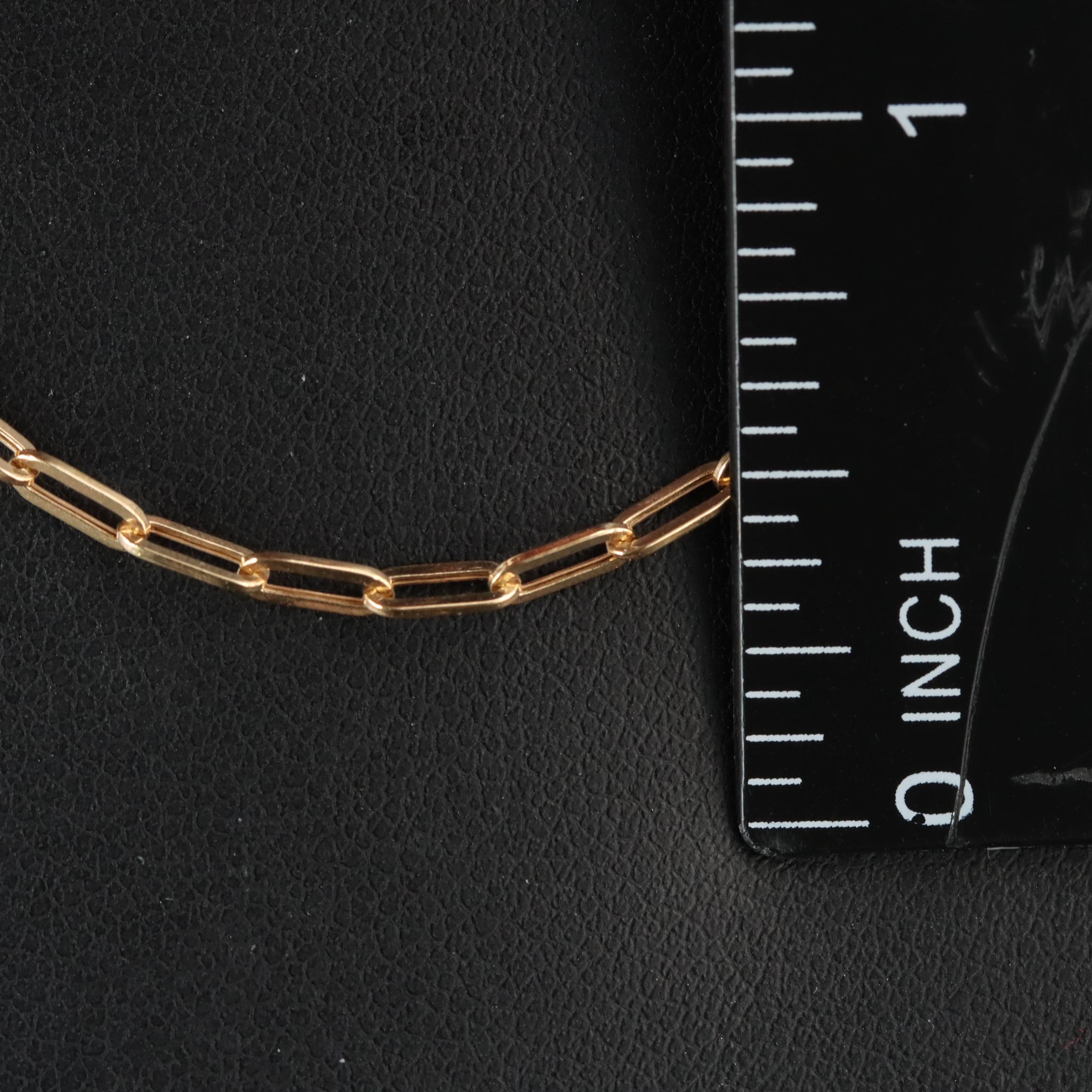 10K Paper Clip Link Necklace