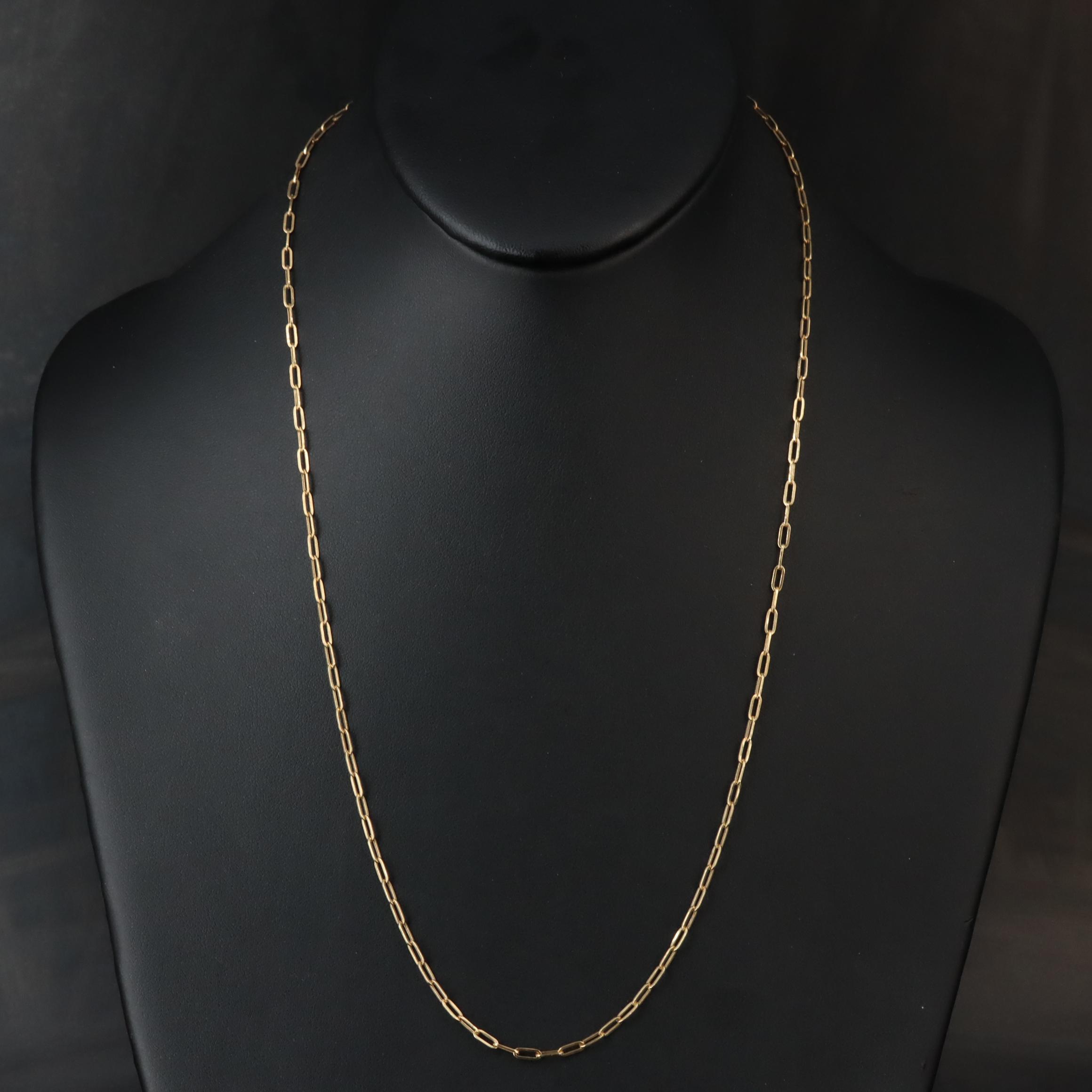 10K Paper Clip Link Necklace