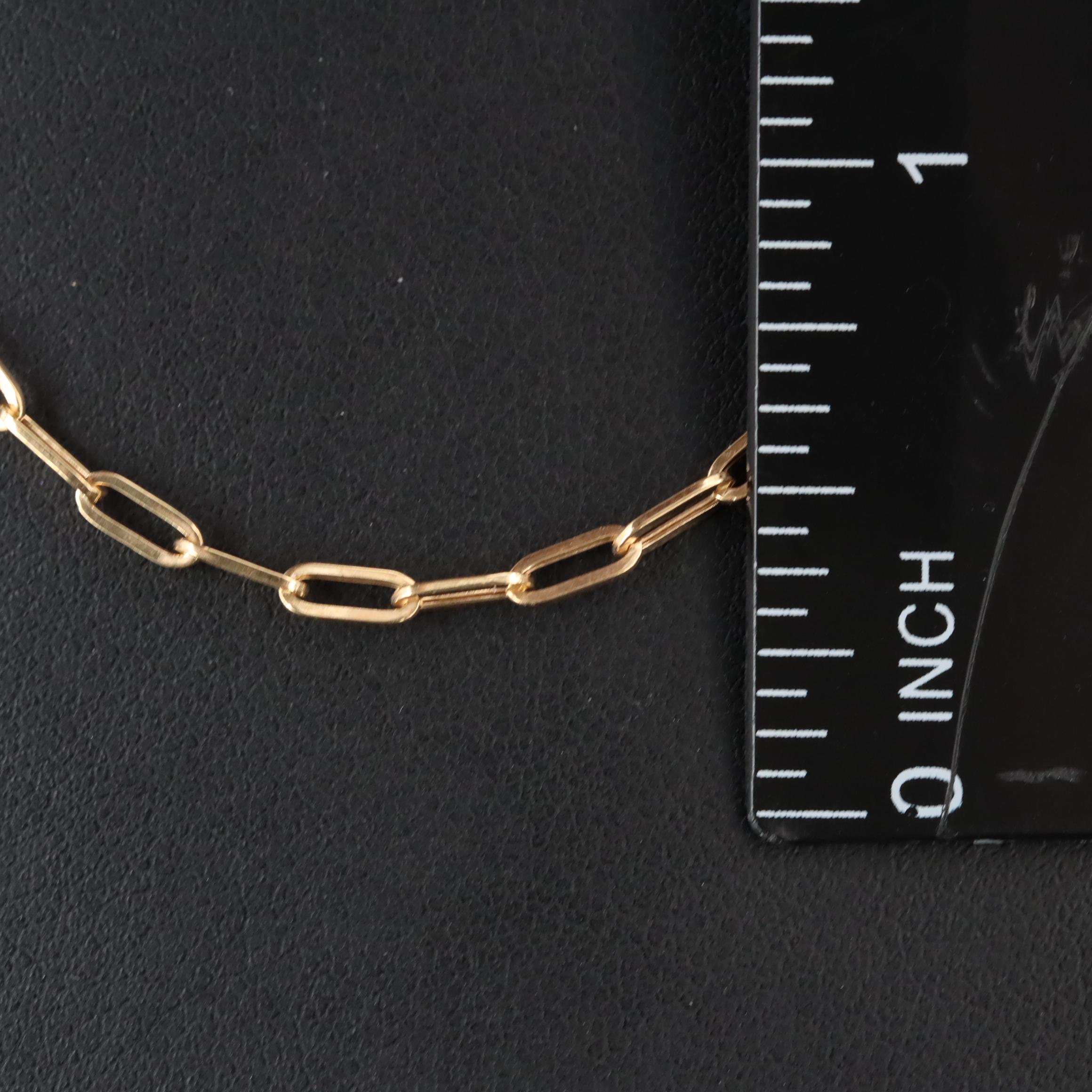 10K Paper Clip Link Necklace