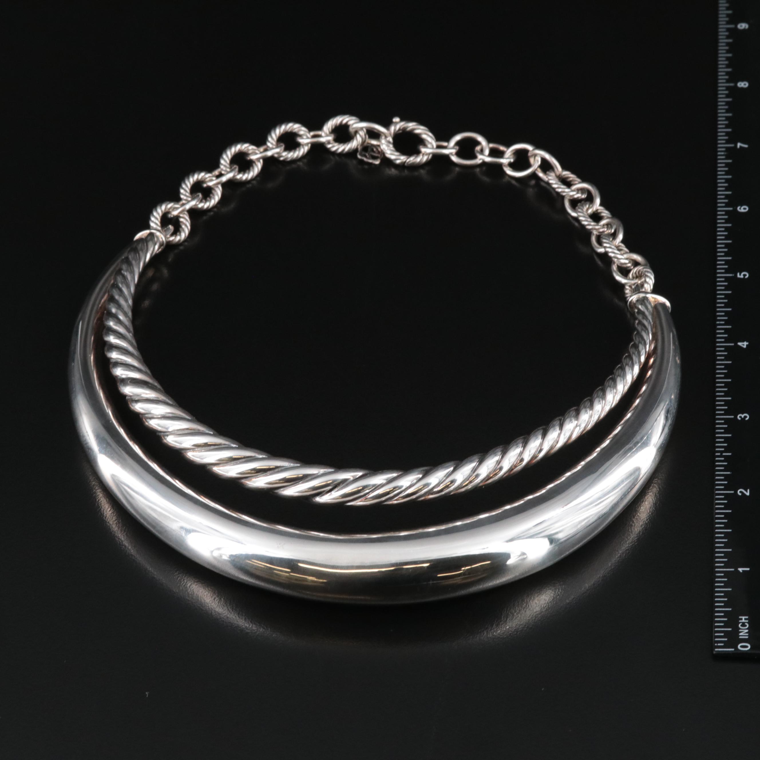 David Yurman "Pure Form" Sterling Tapered Necklace