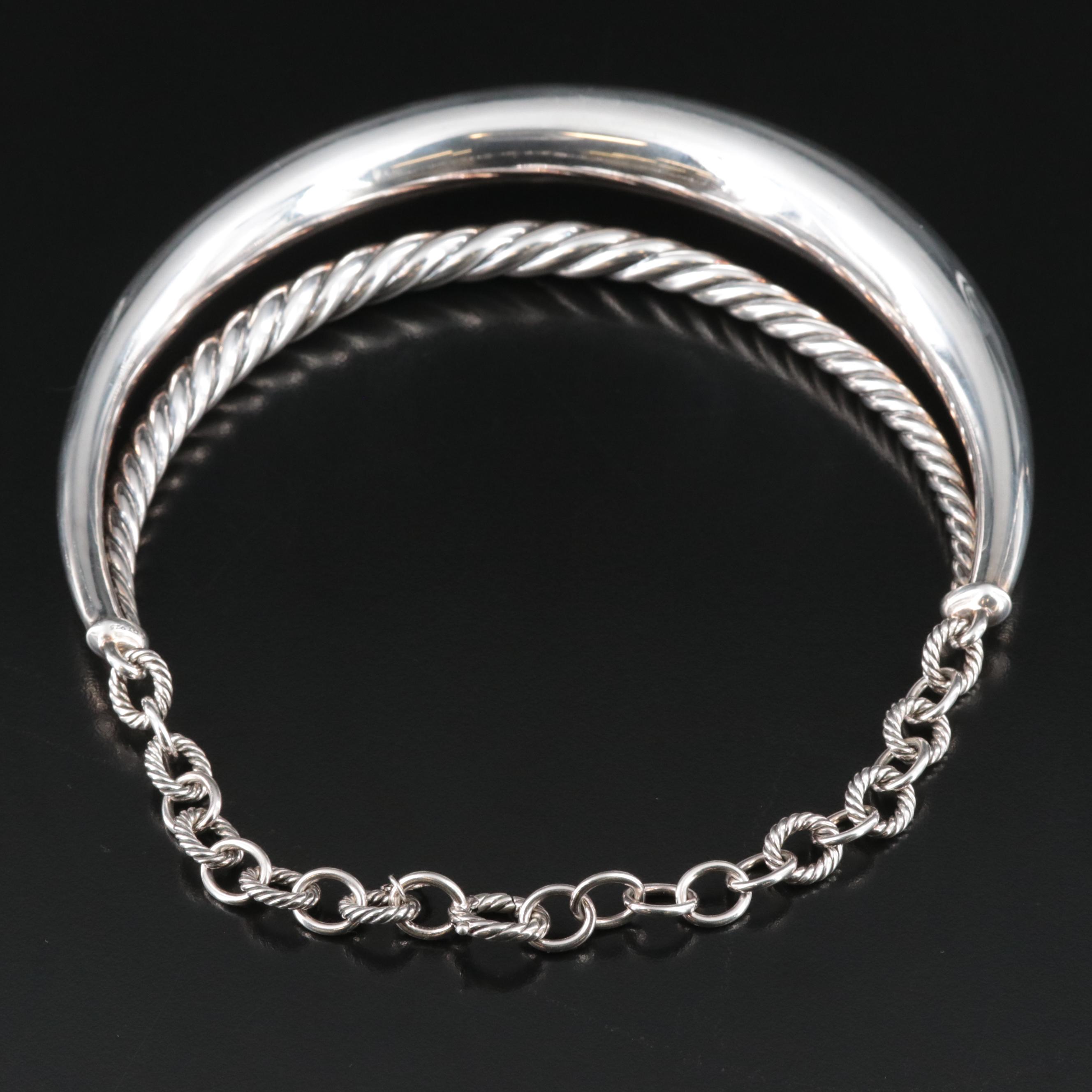 David Yurman "Pure Form" Sterling Tapered Necklace