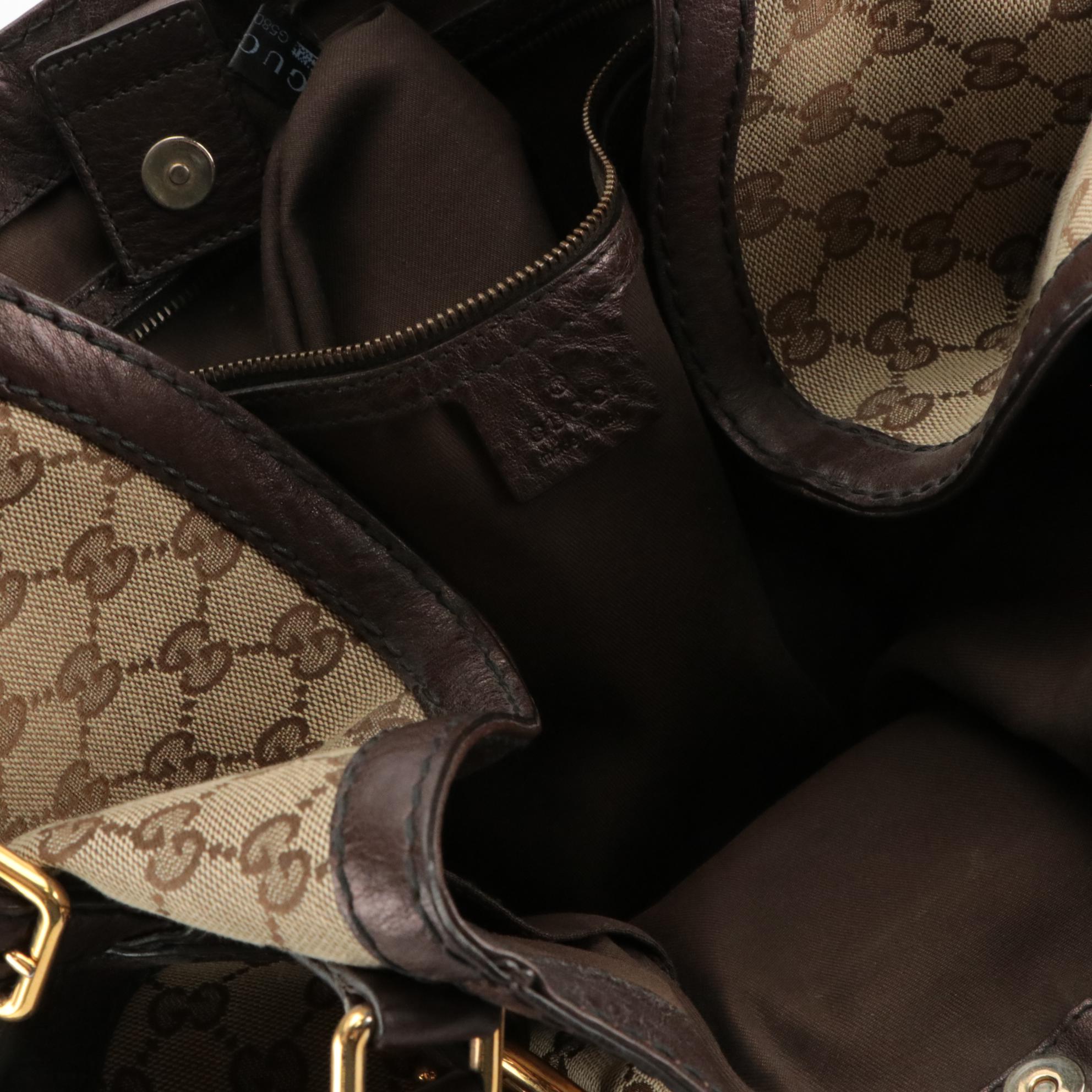 Gucci Horsebit Slouchy Shoulder Bag in GG Canvas and Leather
