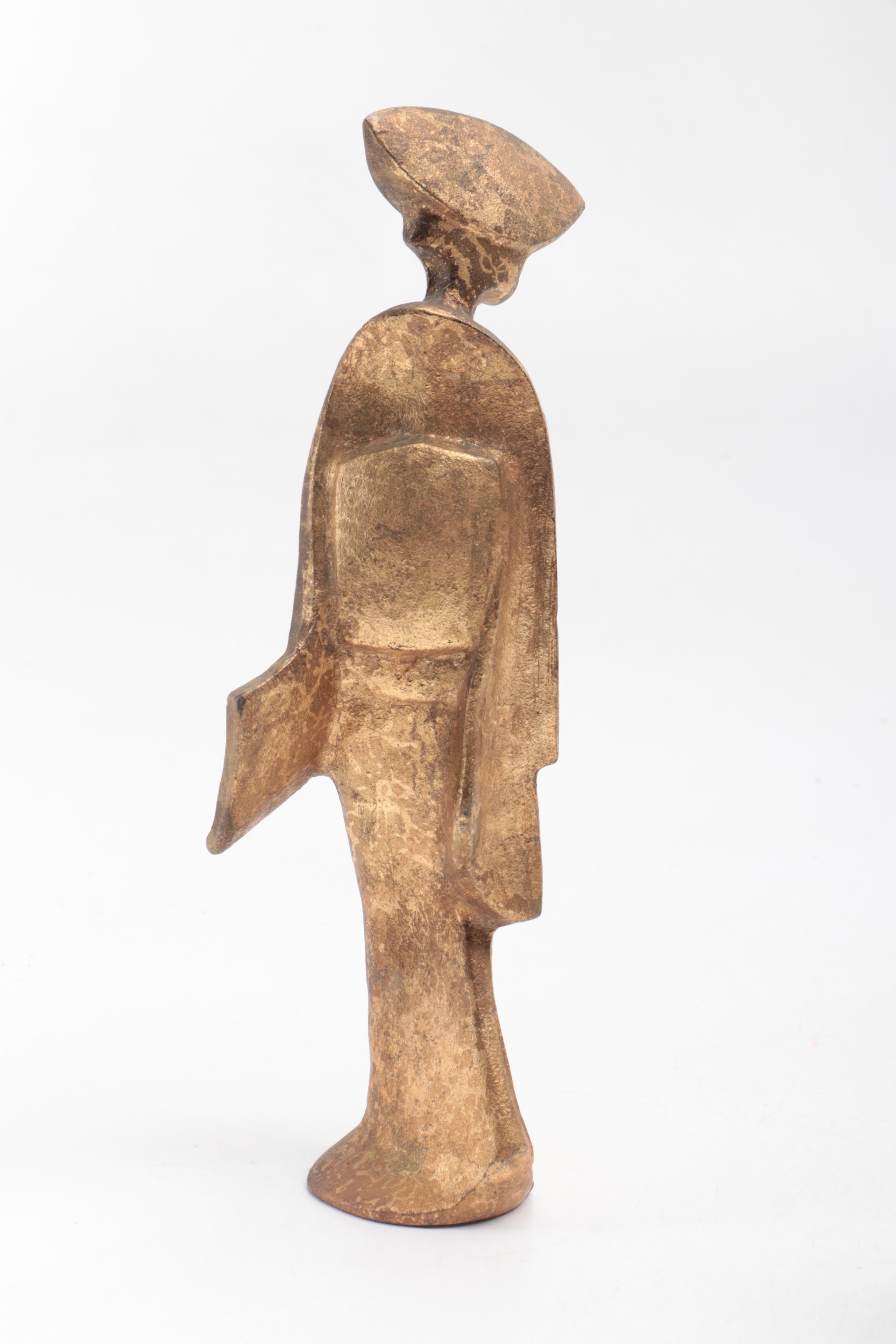 Japanese Gilt Metal Dancing Figuries, Mid-20th Century