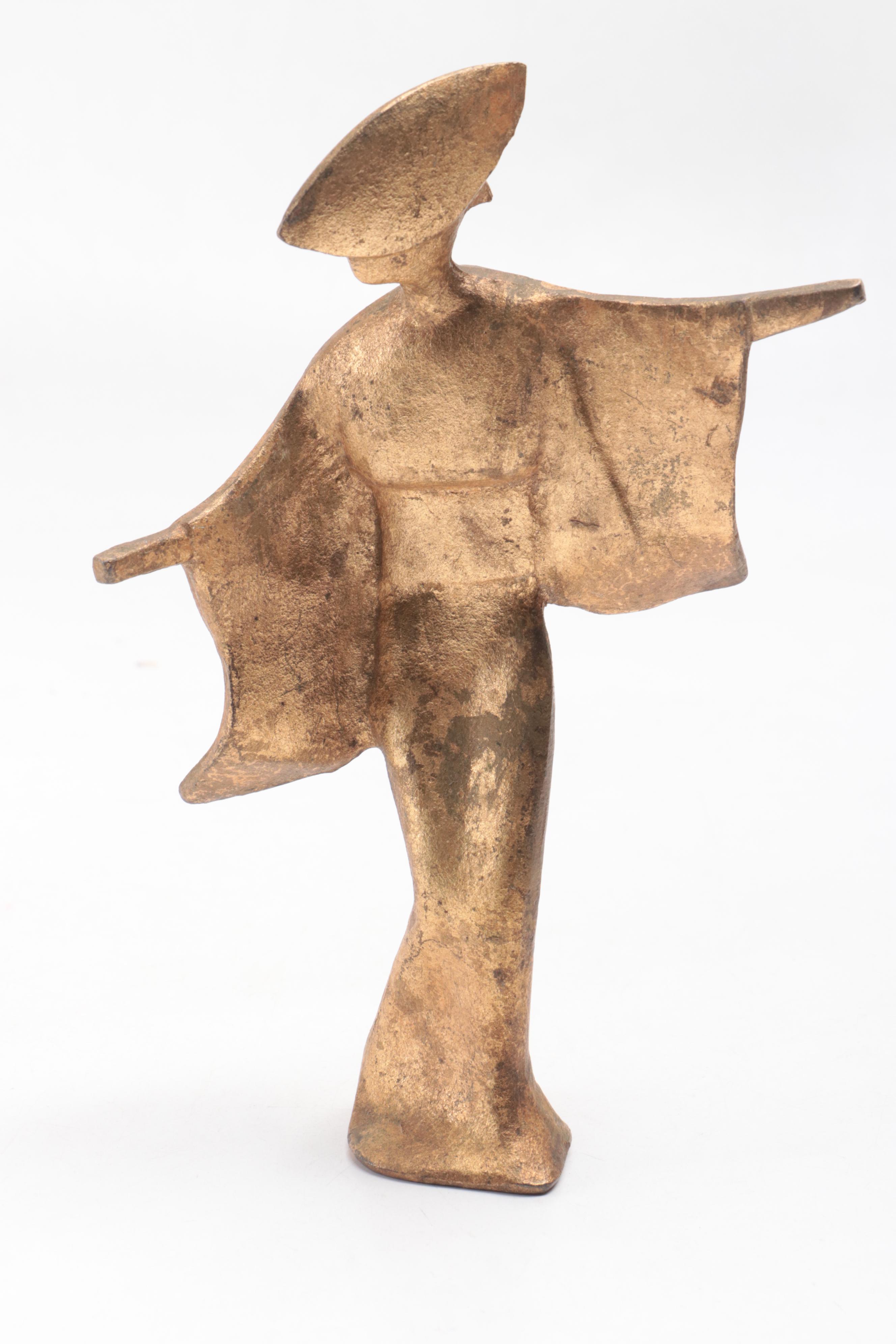 Japanese Gilt Metal Dancing Figuries, Mid-20th Century