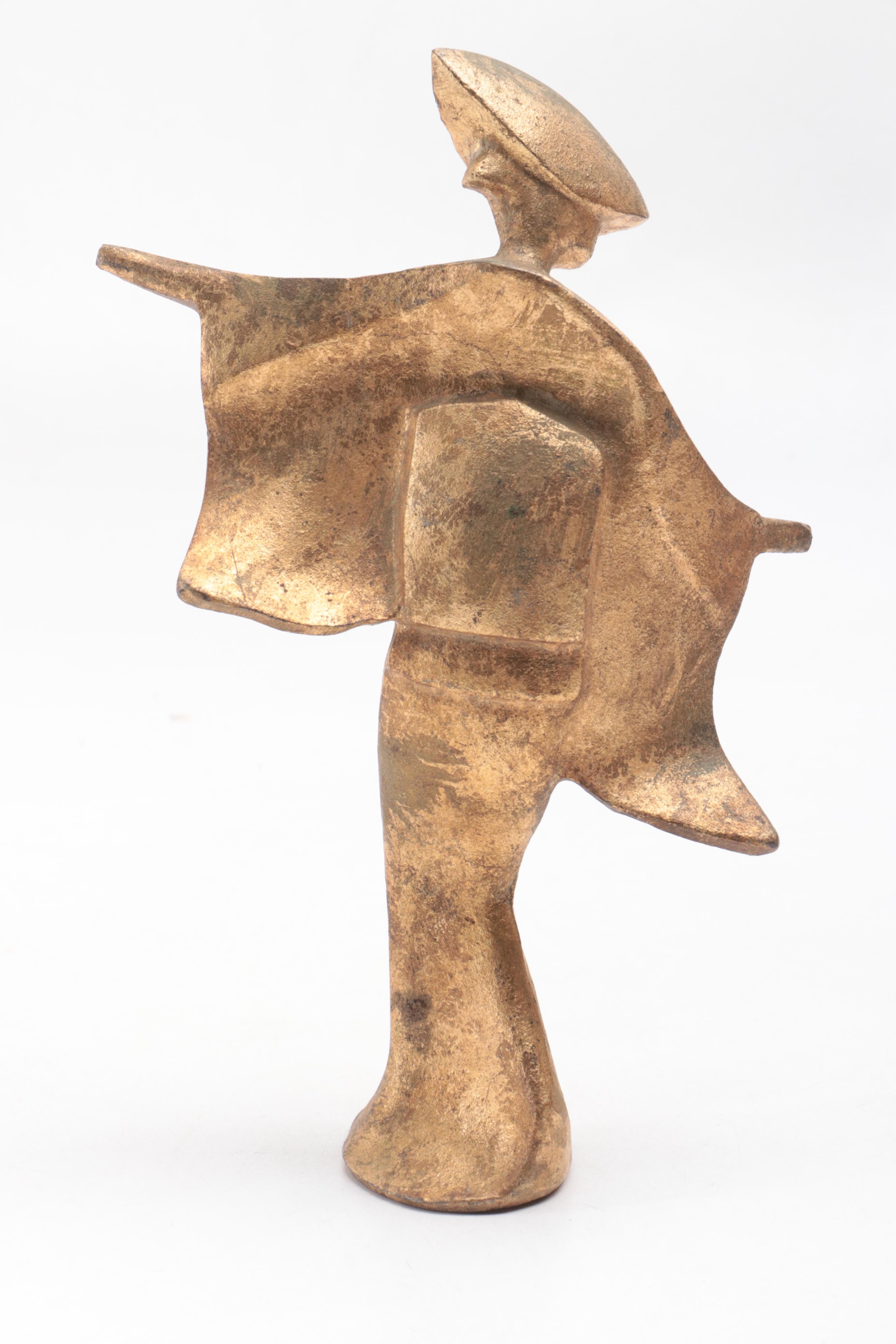 Japanese Gilt Metal Dancing Figuries, Mid-20th Century