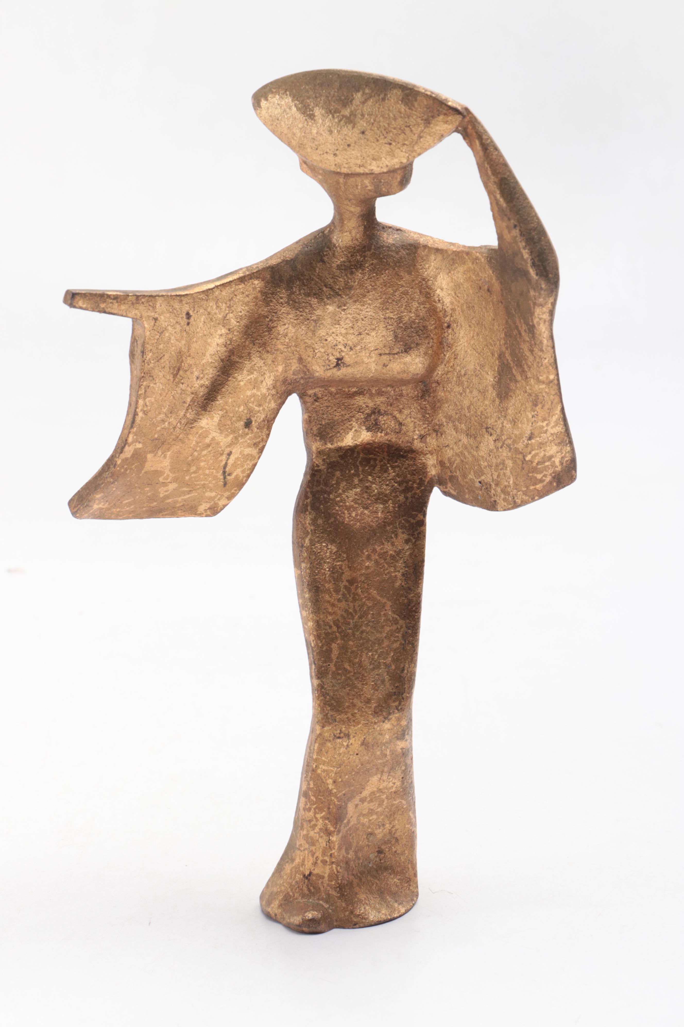 Japanese Gilt Metal Dancing Figuries, Mid-20th Century