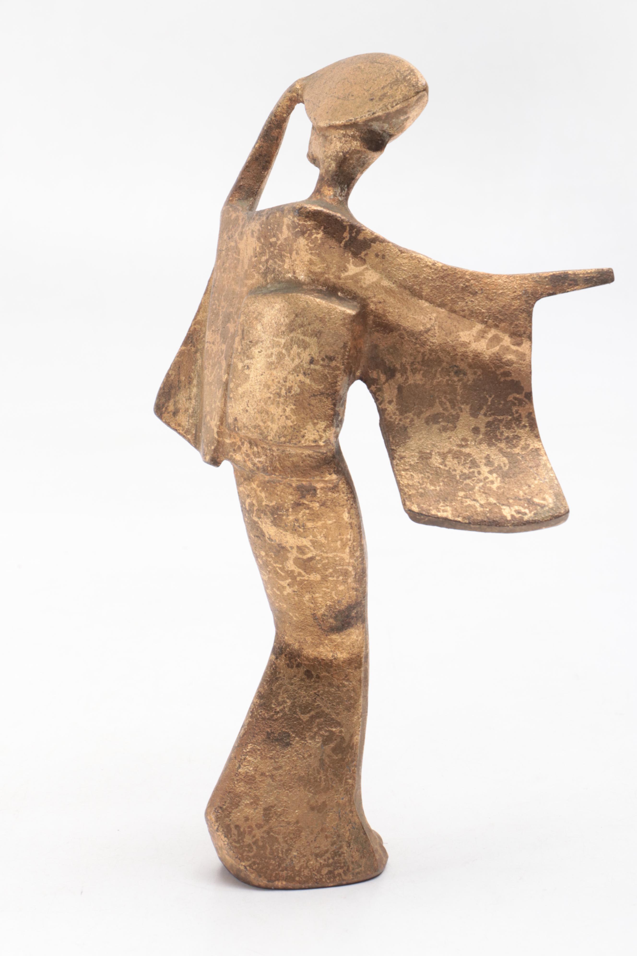 Japanese Gilt Metal Dancing Figuries, Mid-20th Century