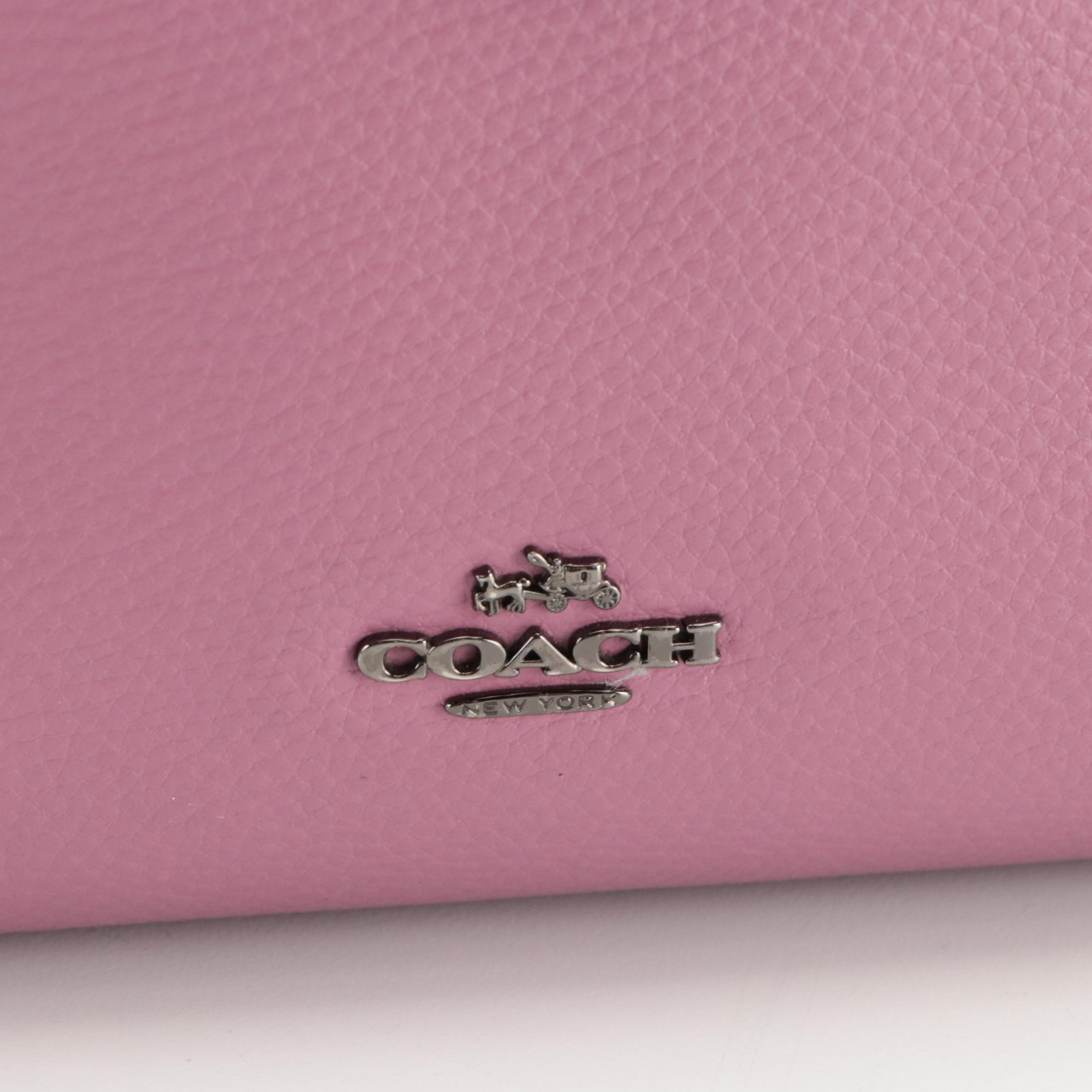 Coach Large Market Tote in Pink/Purple Grained Leather