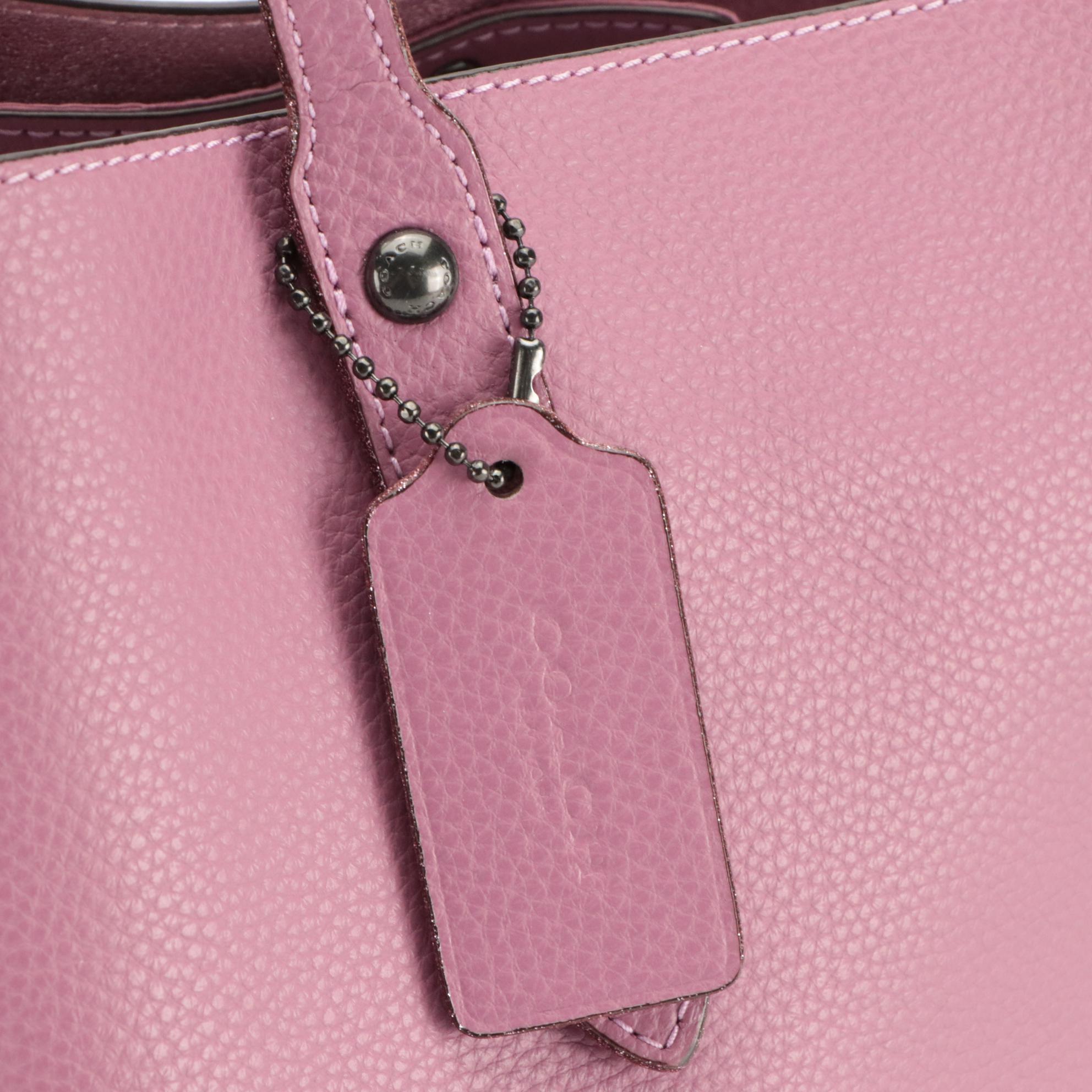 Coach Large Market Tote in Pink/Purple Grained Leather