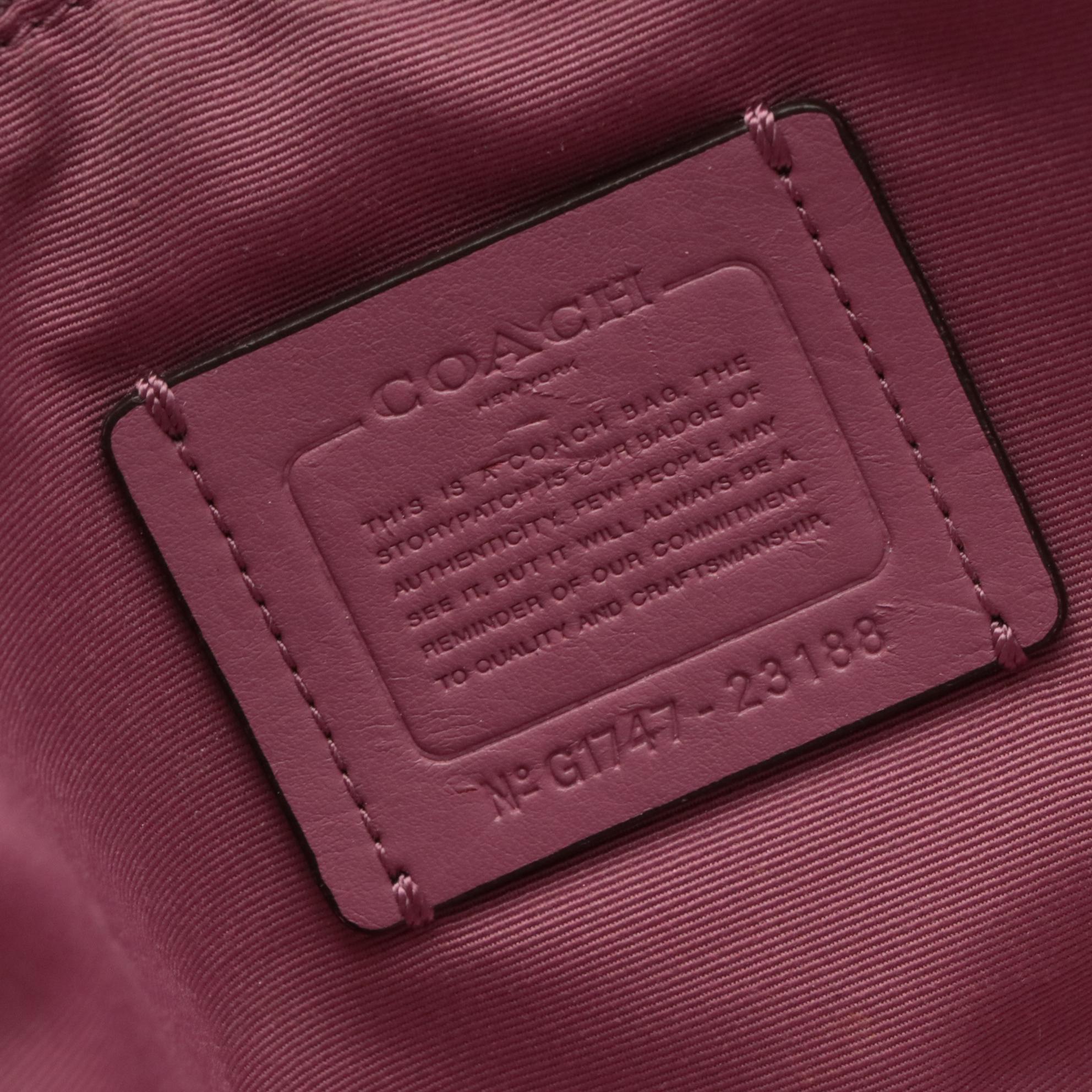 Coach Large Market Tote in Pink/Purple Grained Leather