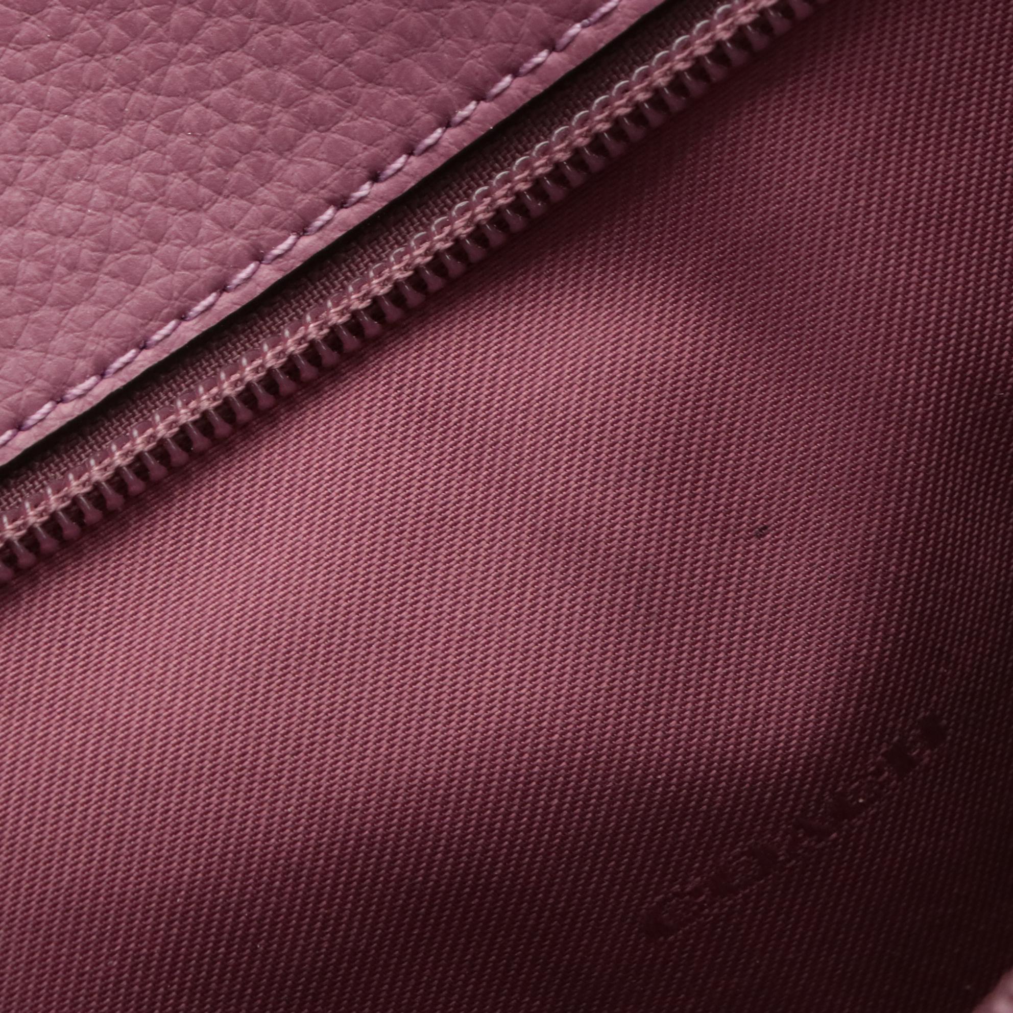 Coach Large Market Tote in Pink/Purple Grained Leather