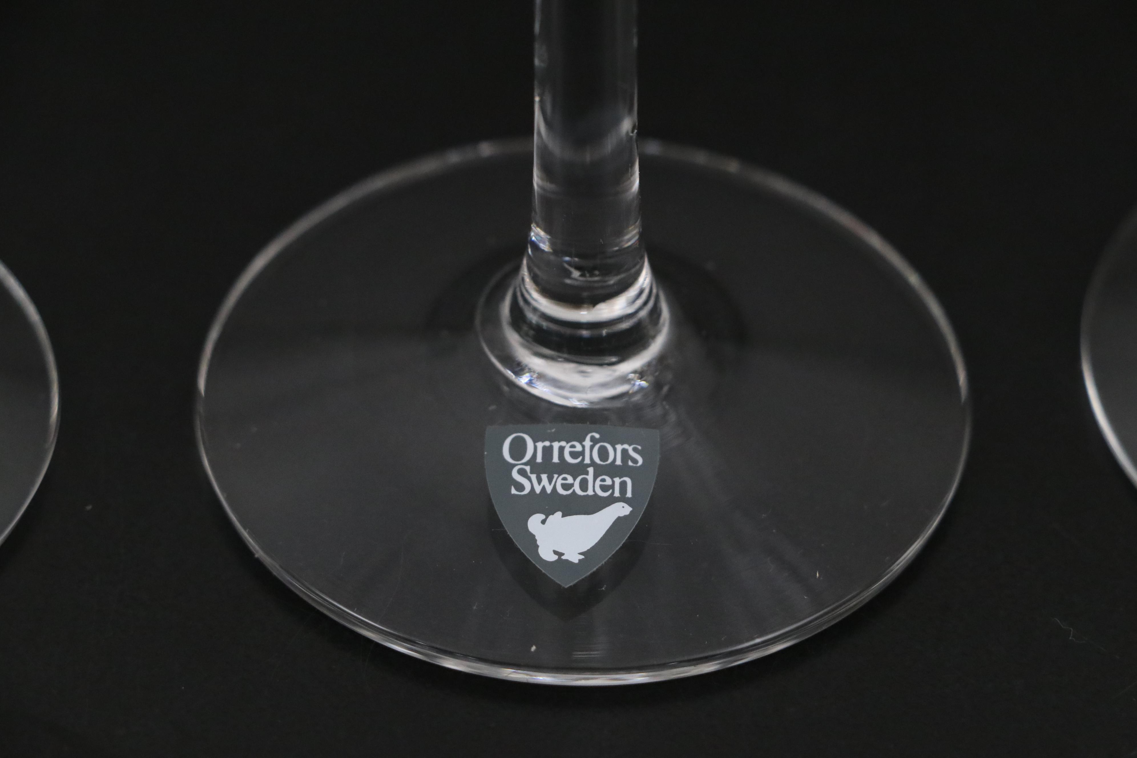 Orrefors "Prelude Clear" Water Goblets and Claret Wine Glasses, 21st Century