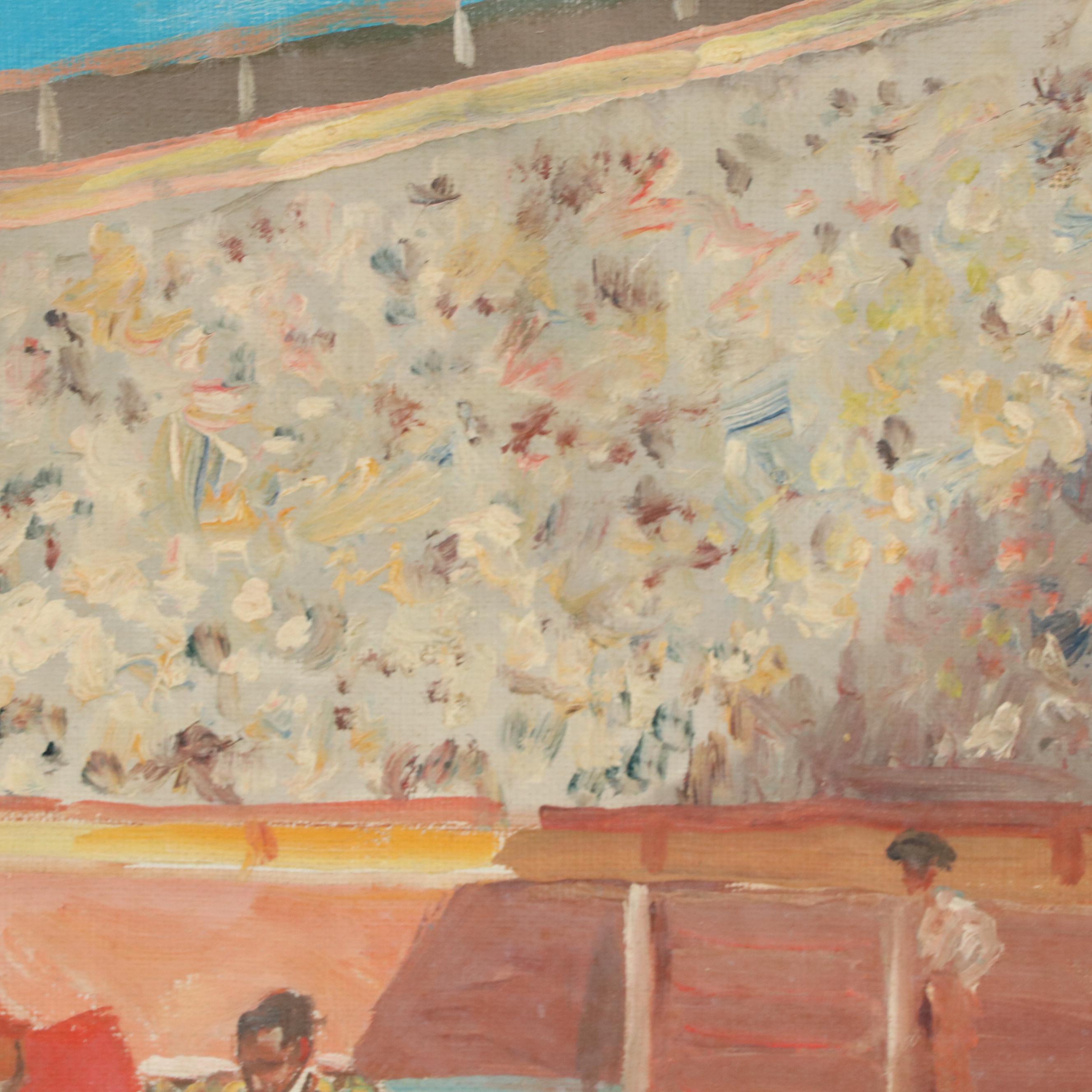 Oil Painting of Matador During Bullfight