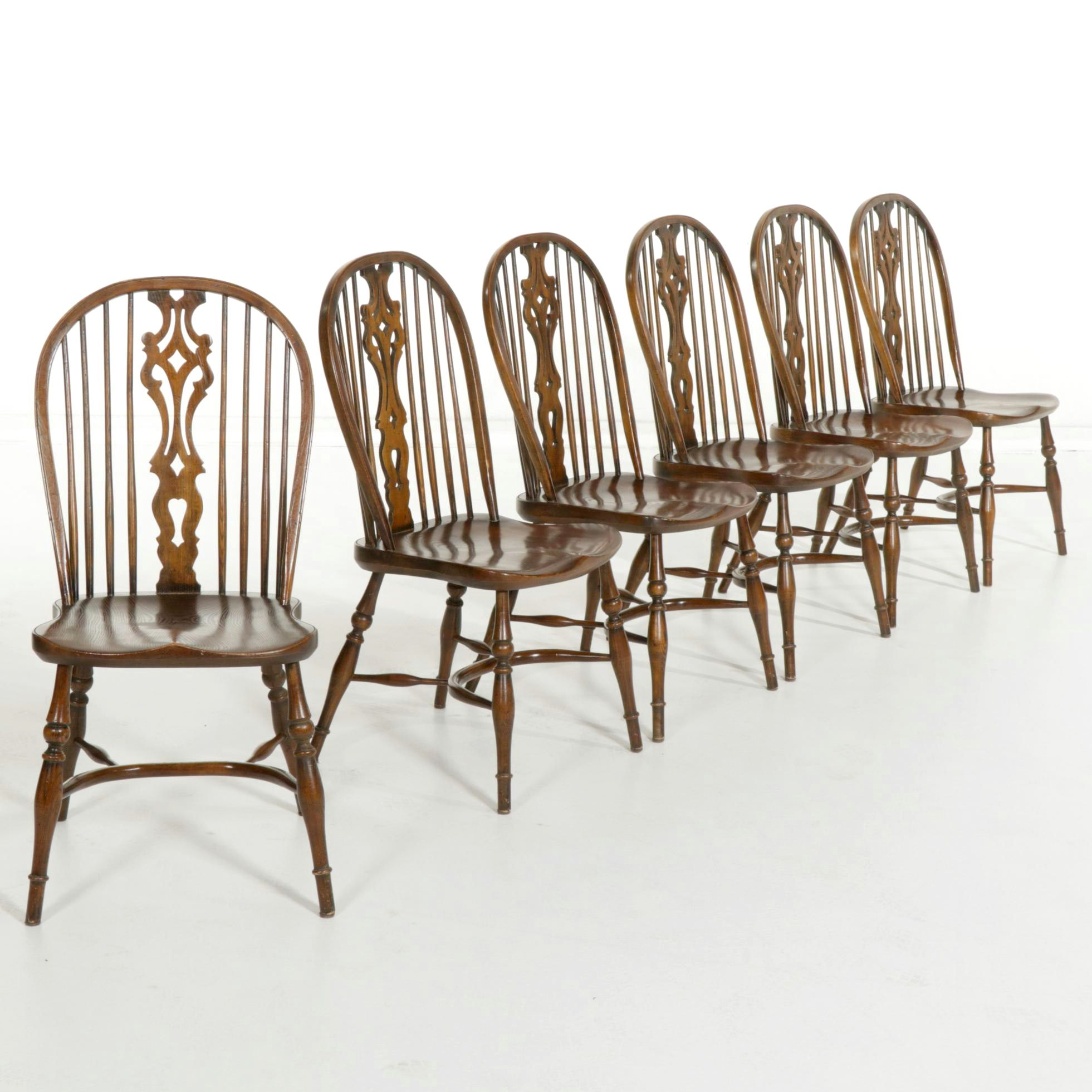 Thames Valley Style Pierced-Splat Reproduction Windsor Side Chairs