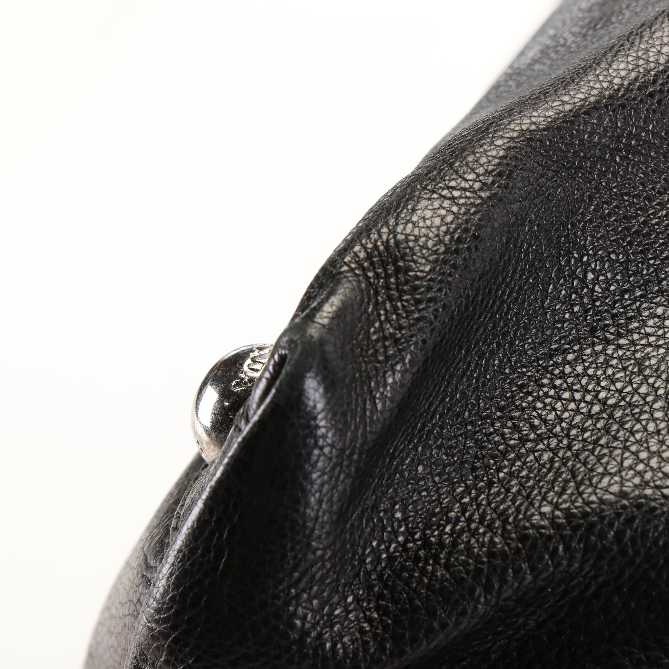 Prada Top Handle Tote Bag in Black Leather