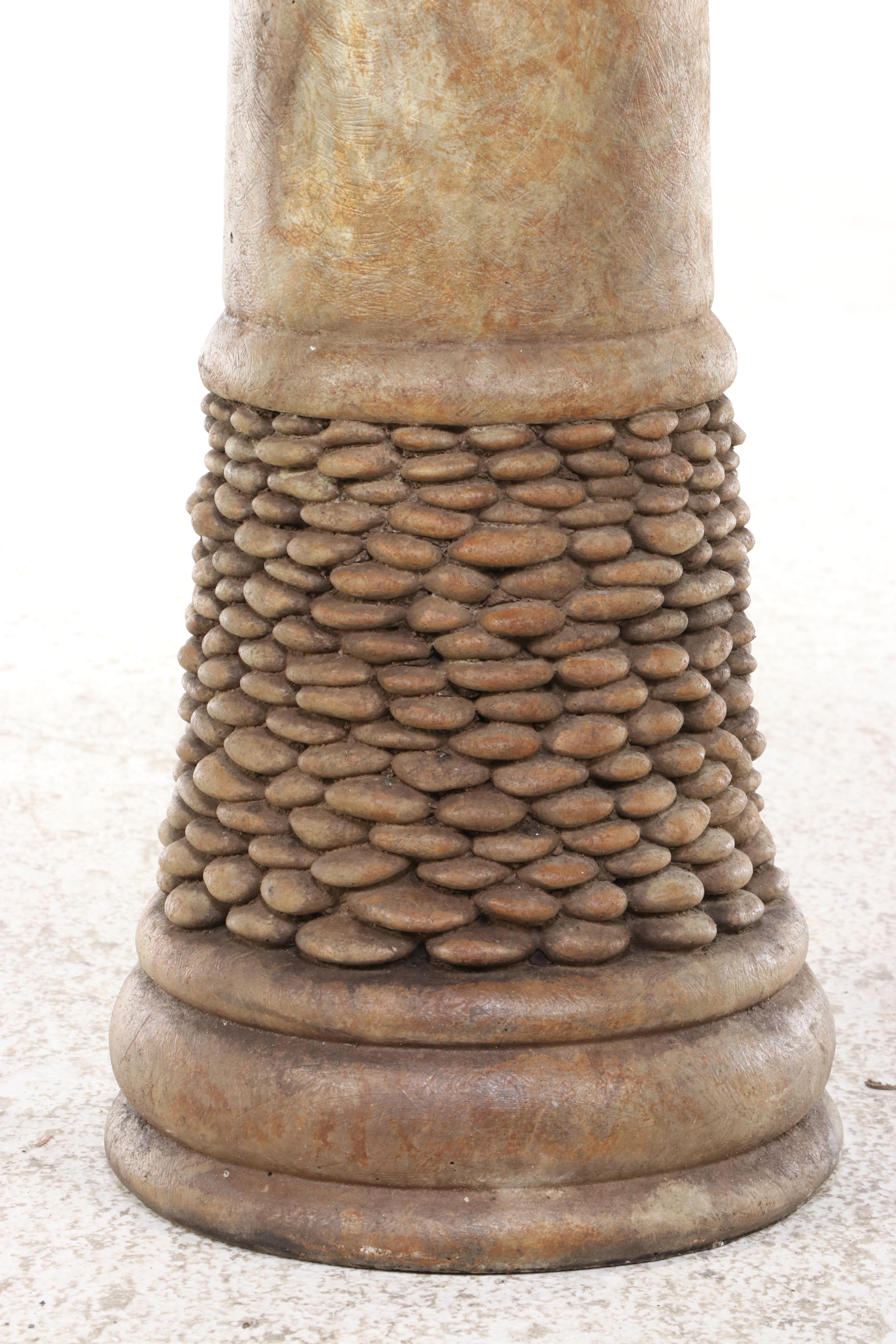 Cast Resin Stacked Stone Motif Bird Bath
