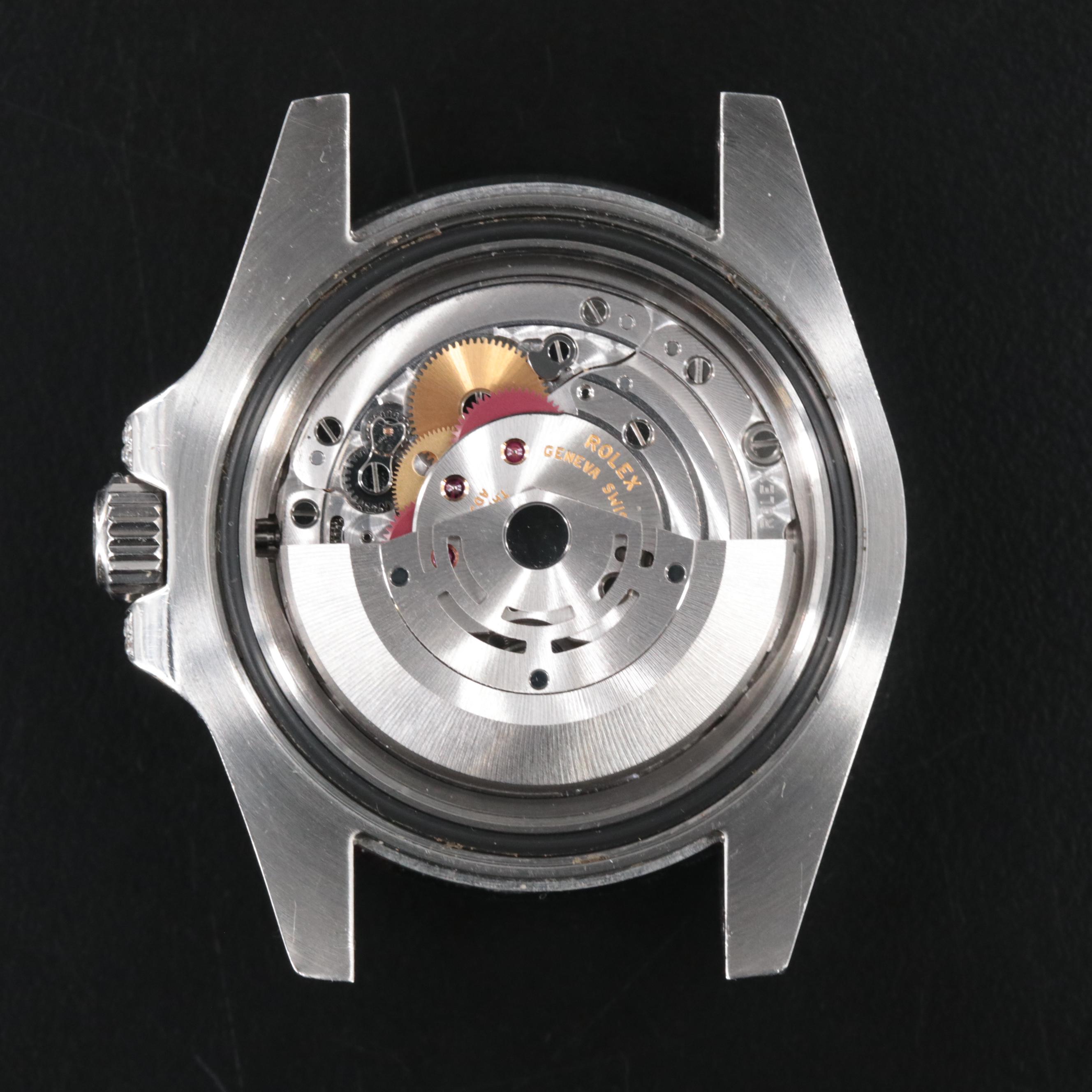 Rolex GMT Master II Steel Black Custom Diamond Baguettes Automatic Watch