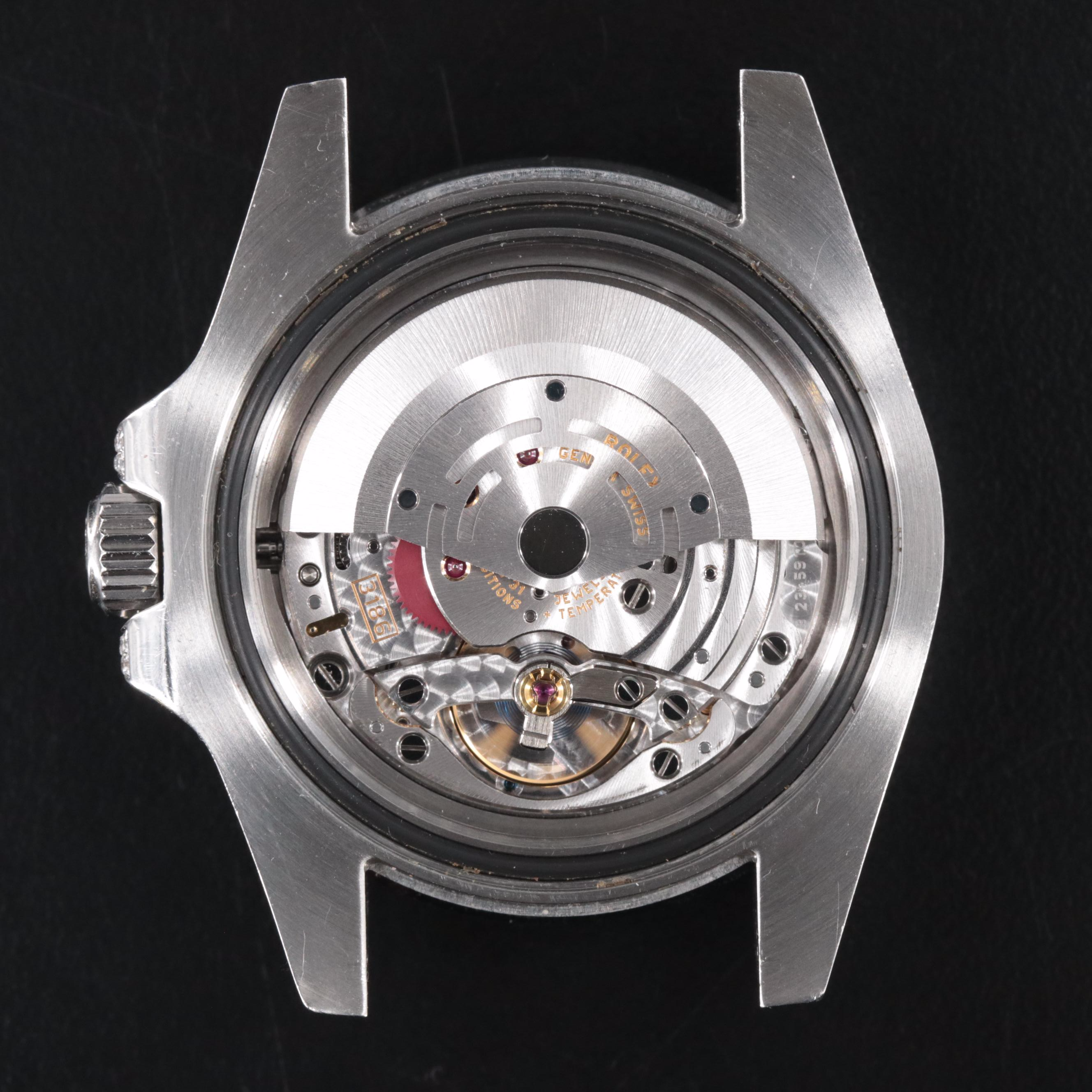 Rolex GMT Master II Steel Black Custom Diamond Baguettes Automatic Watch