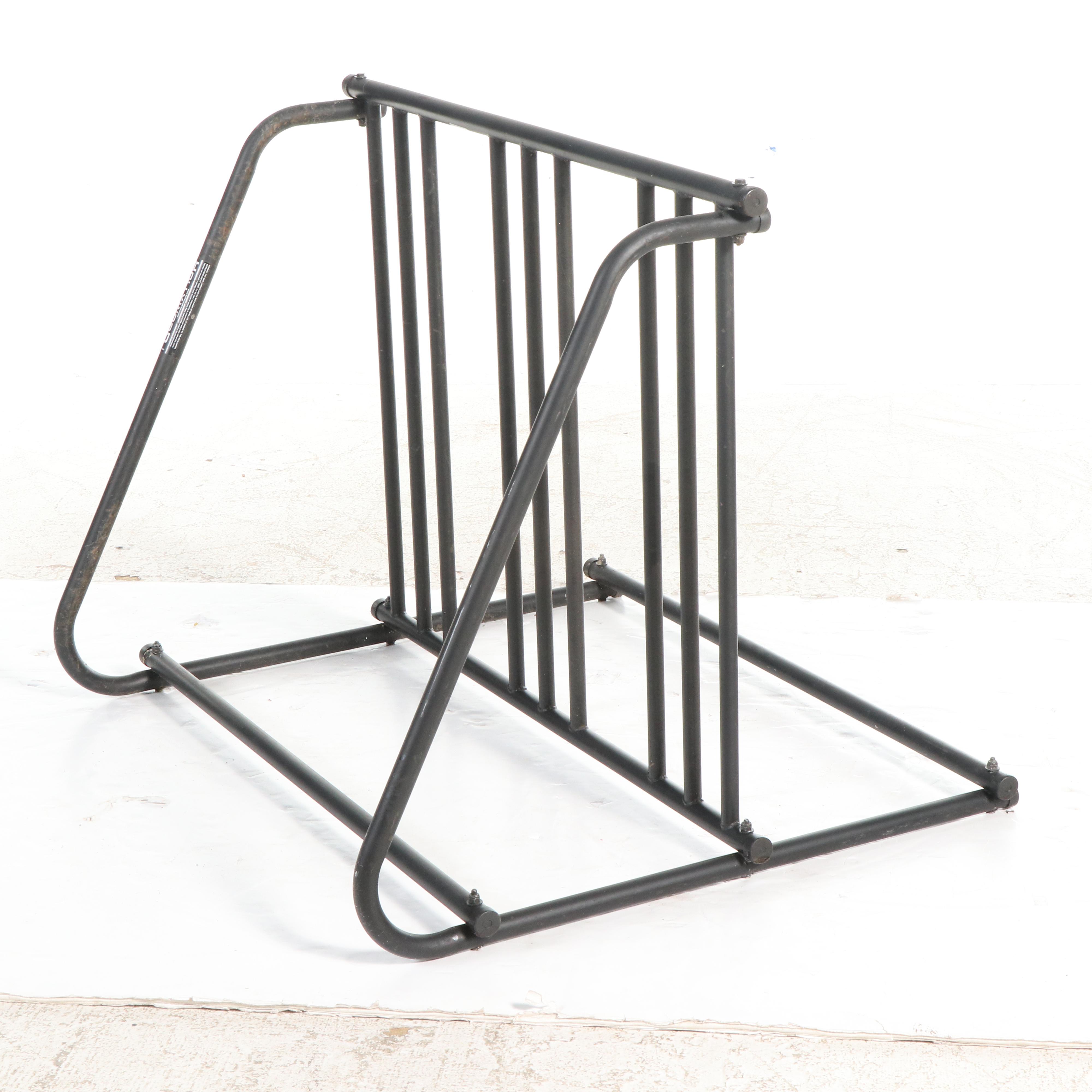Hollywood Black Enameled Aluminum Six-Stall Bicycle Rack