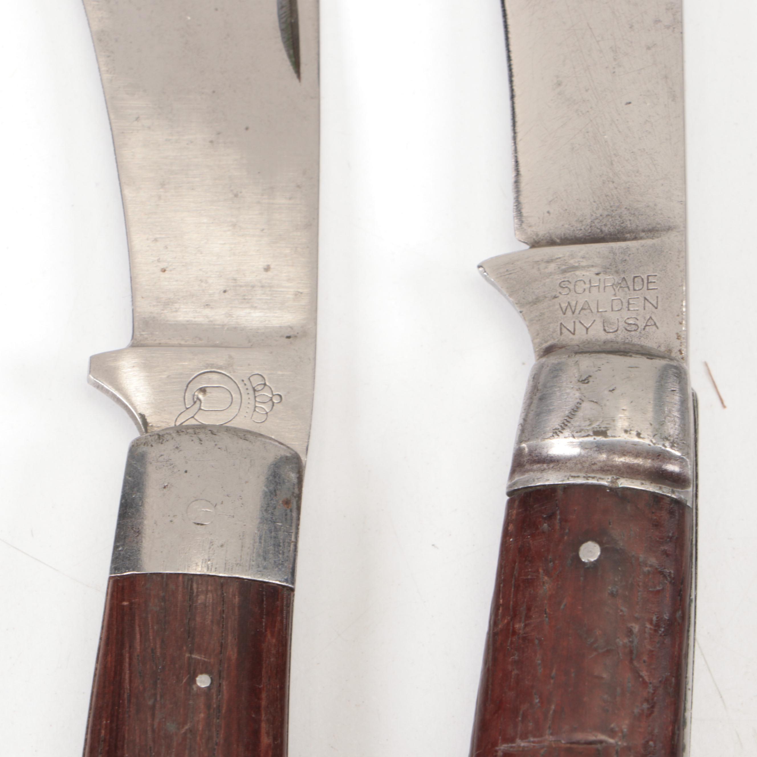 Schrade, Robeson Shuredge and Other Folding Hawkbill Knives, Vintage