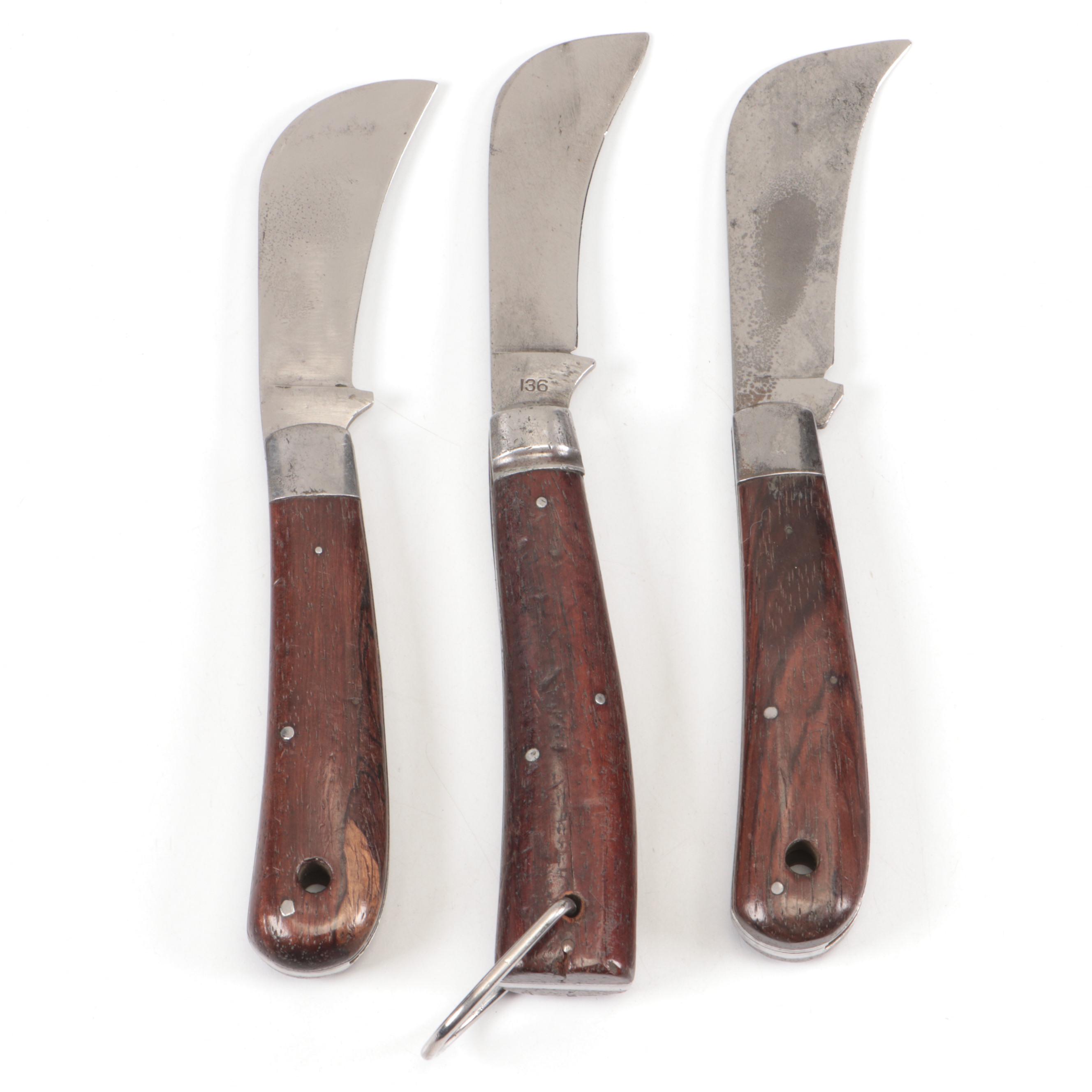 Schrade, Robeson Shuredge and Other Folding Hawkbill Knives, Vintage