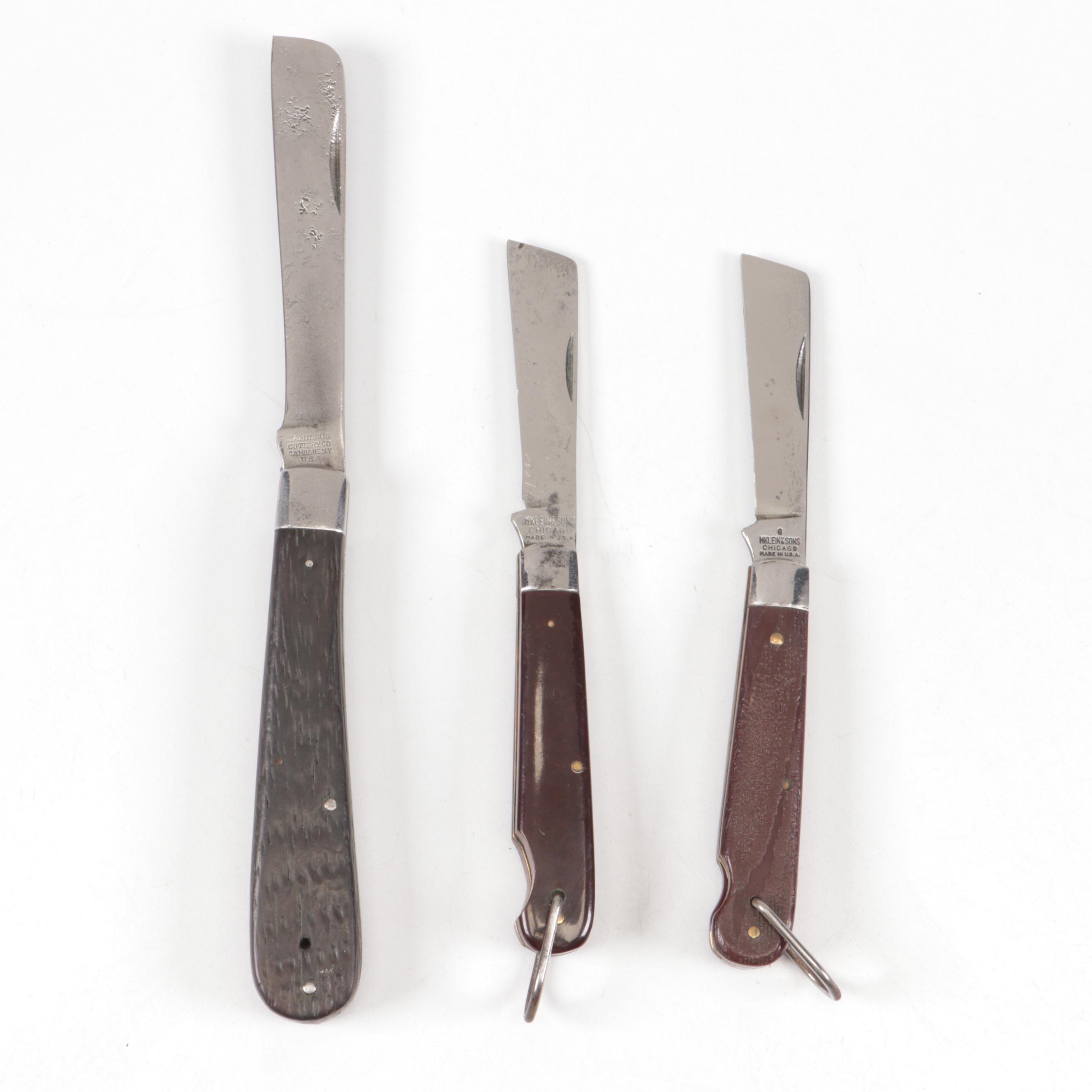 Schrade, Robeson Shuredge and Other Folding Hawkbill Knives, Vintage