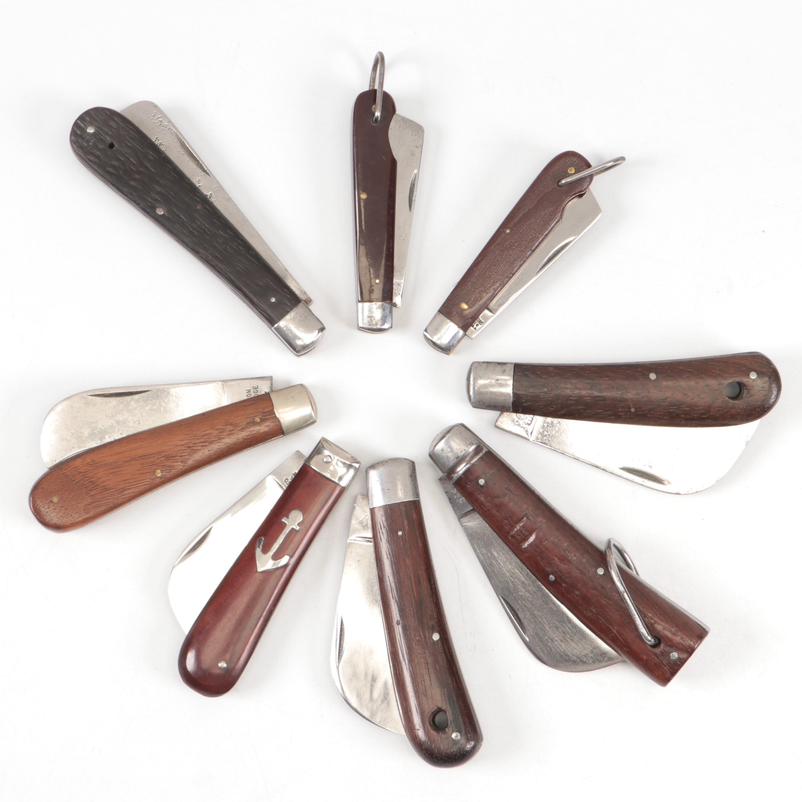 Schrade, Robeson Shuredge and Other Folding Hawkbill Knives, Vintage