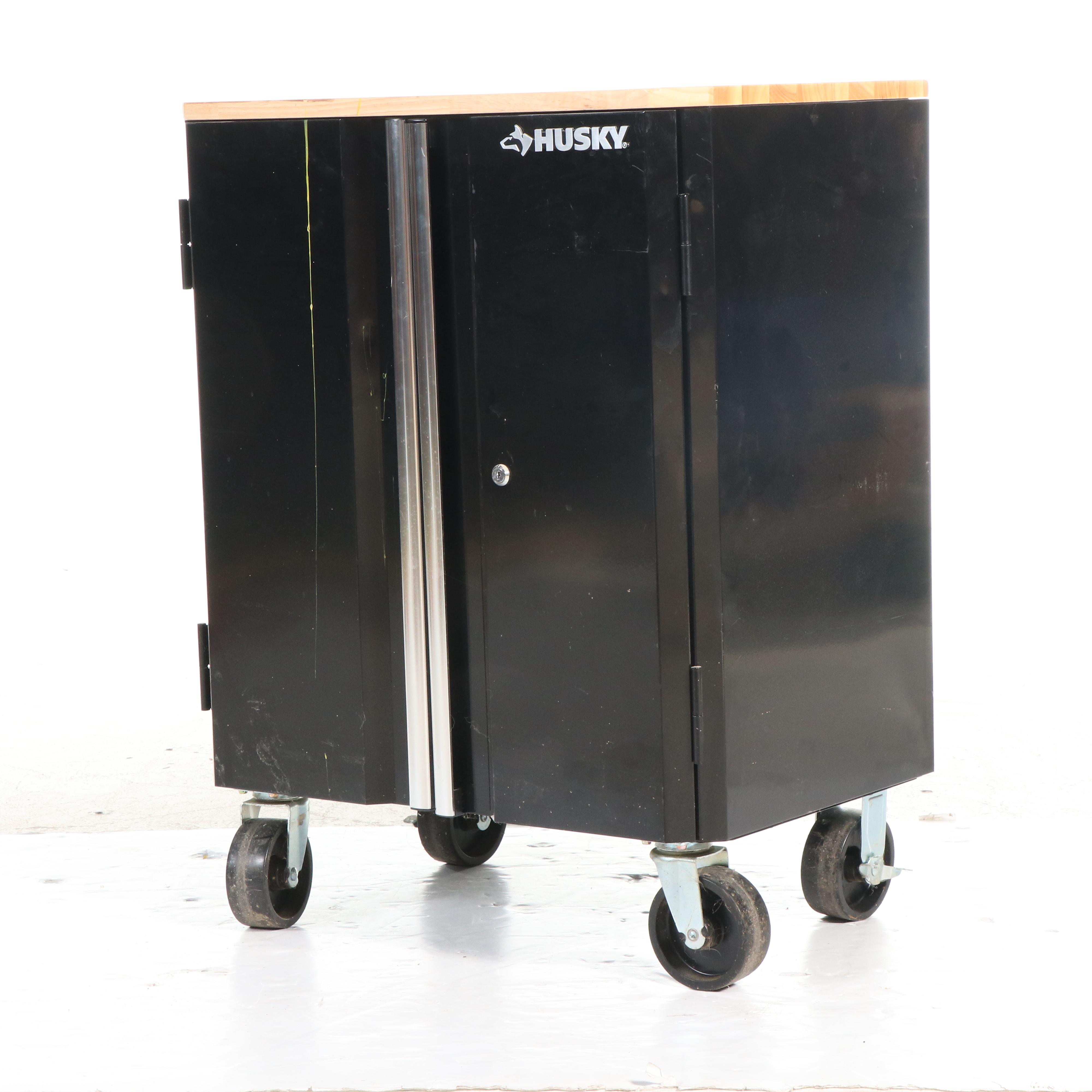 Husky Wood Top Metal Tool Storage Cabinet