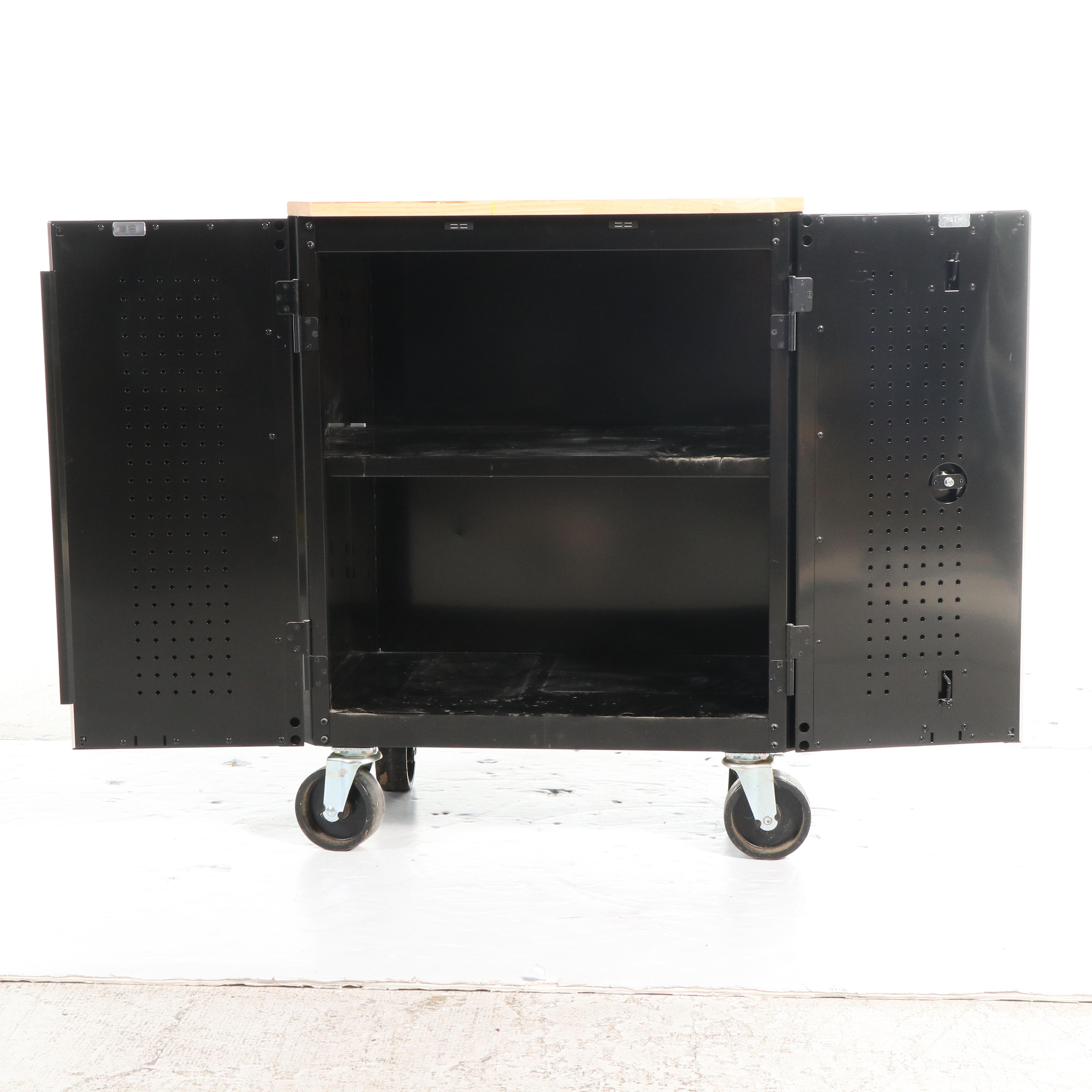 Husky Wood Top Metal Tool Storage Cabinet