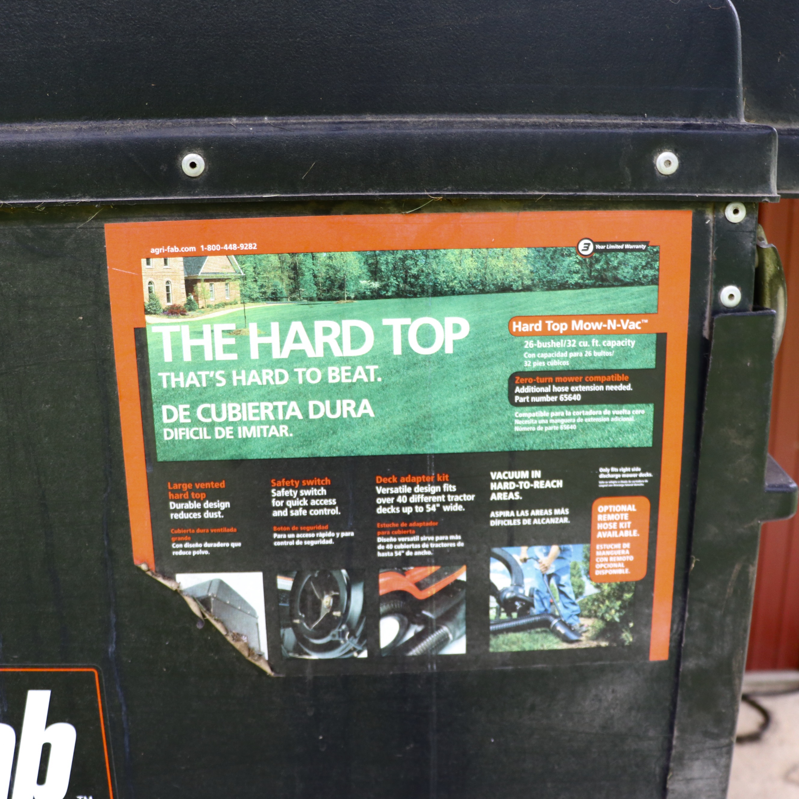 AgriFab Hard Top Mow-N-Vac Lawn Vacuum