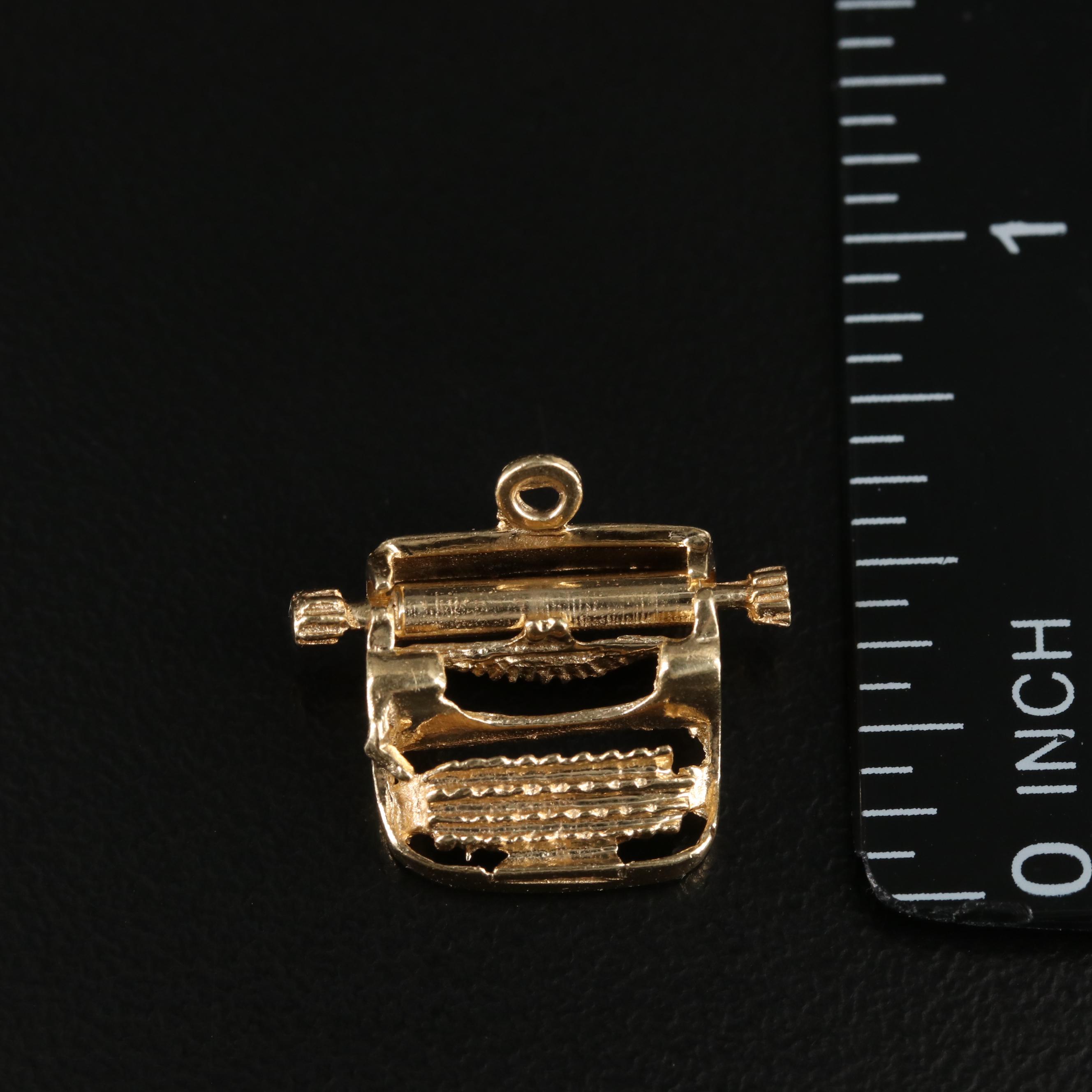14K Articulated Typewriter Charm