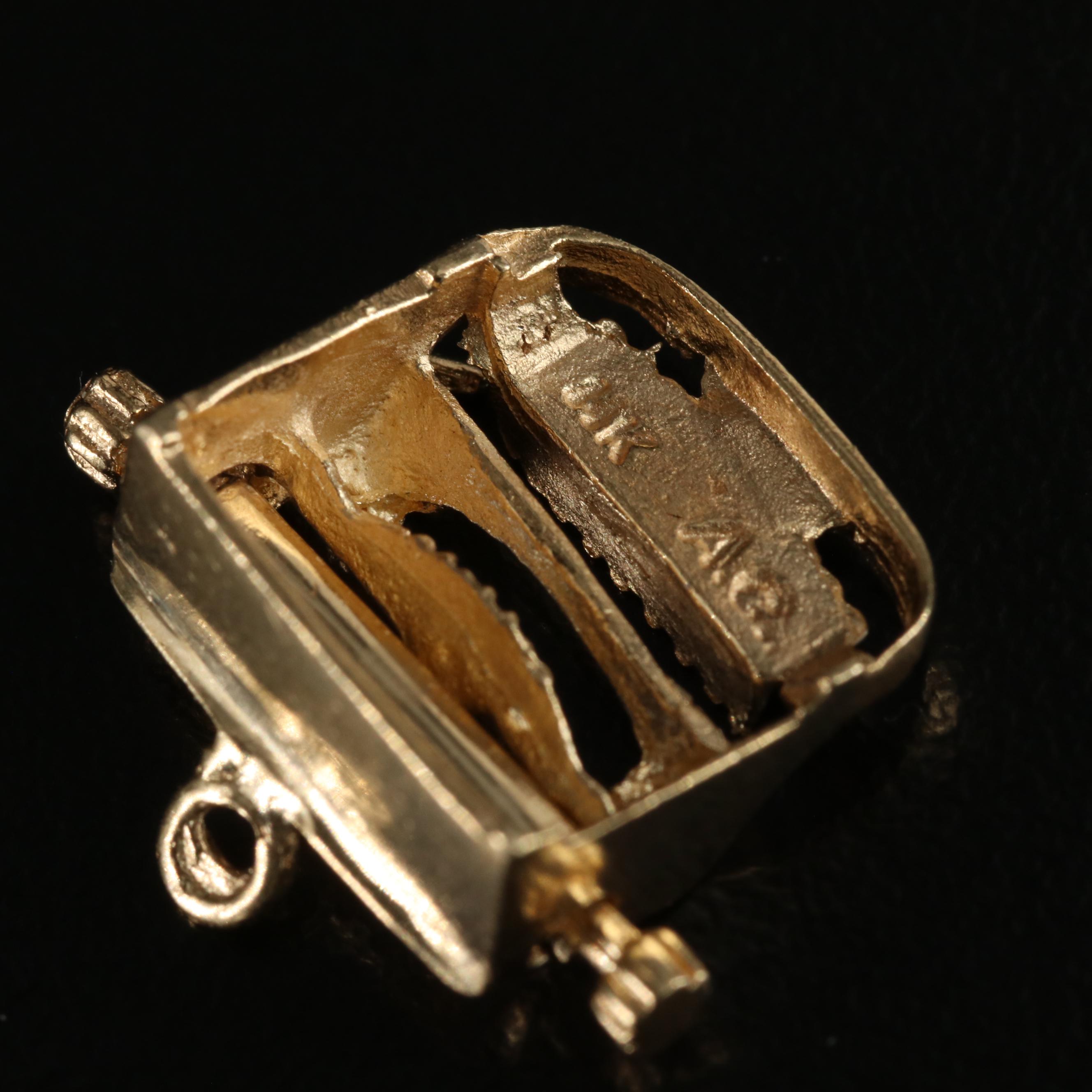 14K Articulated Typewriter Charm