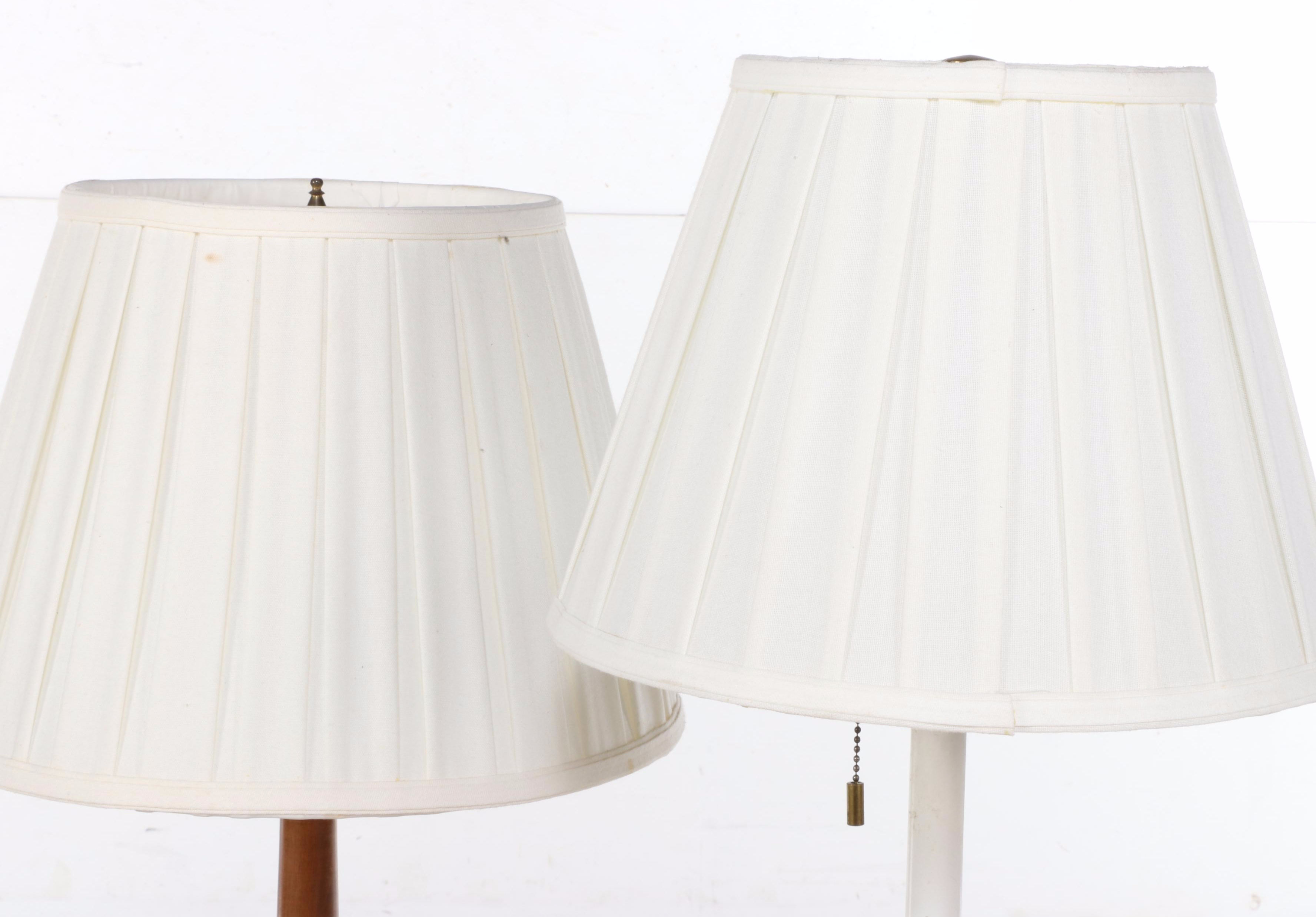 Two Tray Table Floor Lamps, Incl. Cherrywood and Maple Examples